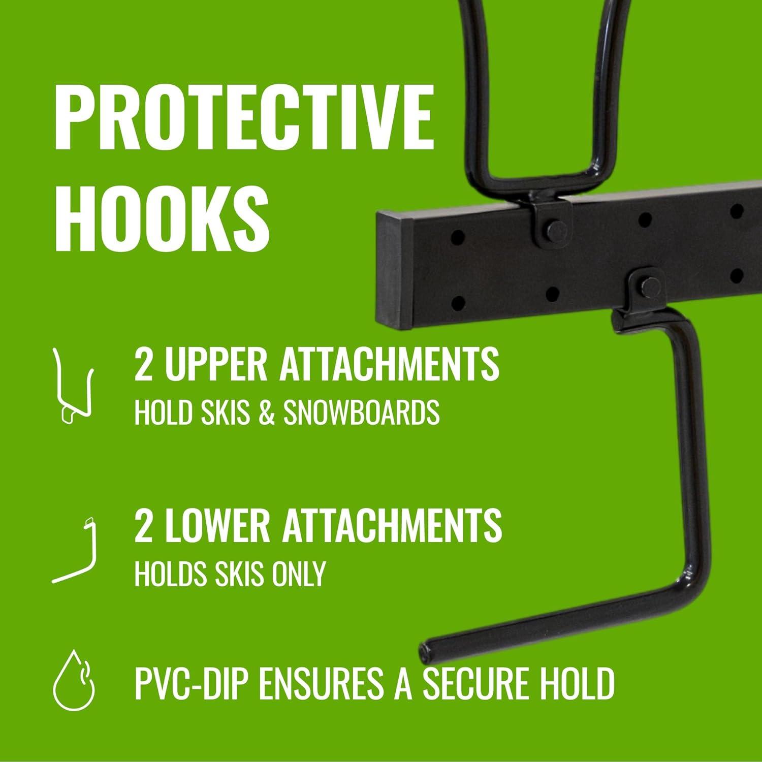 StoreYourBoard Cascade Snowboard & Ski Organizer | Horizontal Wall Mount