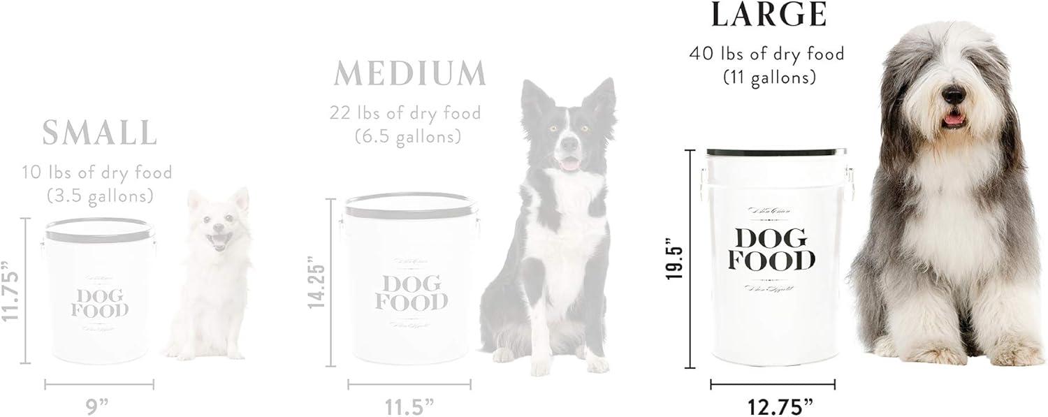 Large Airtight Metal Dog Food Storage Canister