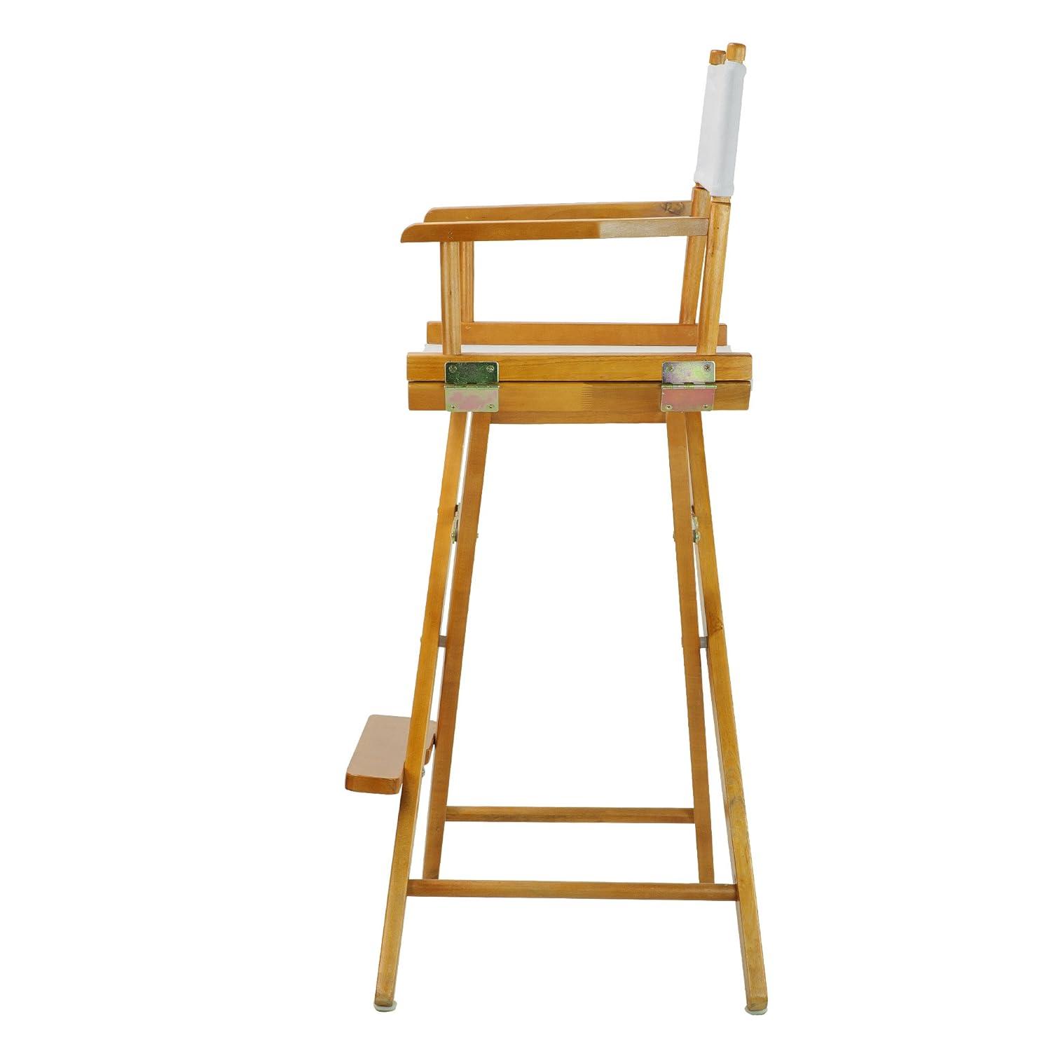 "30" Director's Chair Honey Oak Frame-White Canvas"