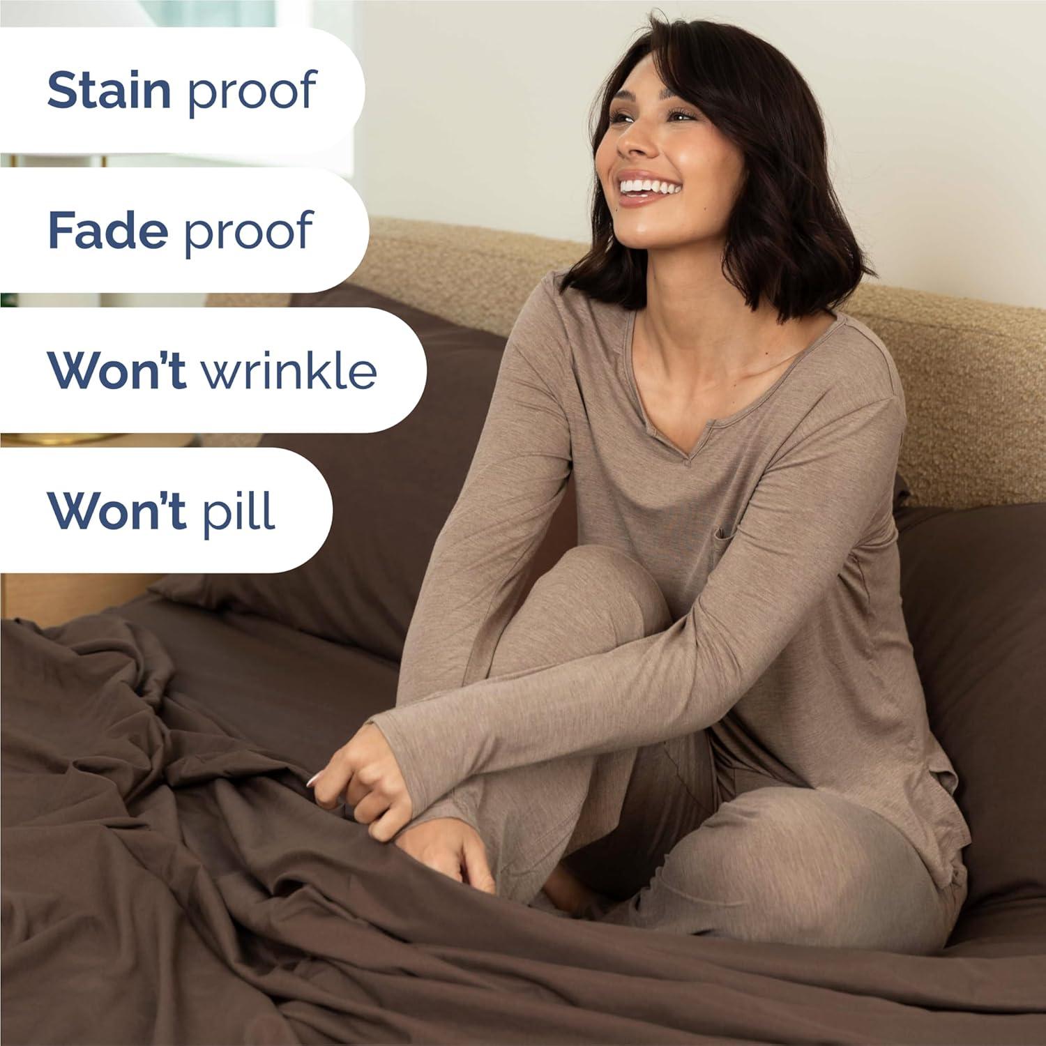 CGK Linens 4 Piece Sheet Set Premium Cooling, Soft & Wrinkle Free Sheet Set