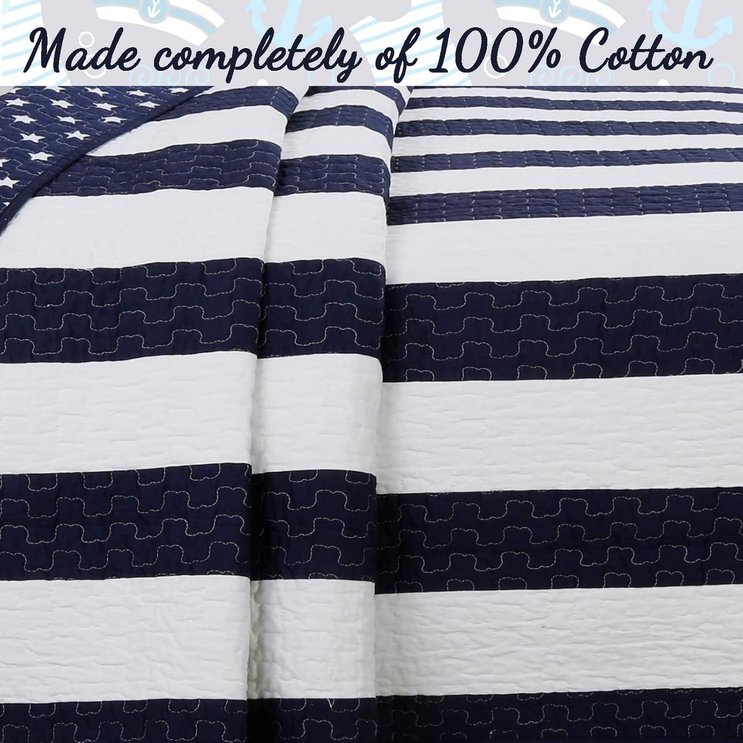 Cotton Striped Quilt Set