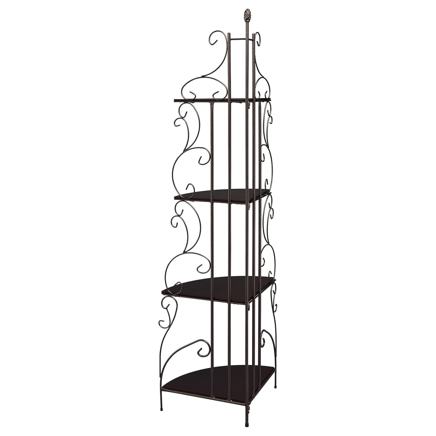 Coaster 4 Shelves Traditional Metal Corner Bookcase in Copper