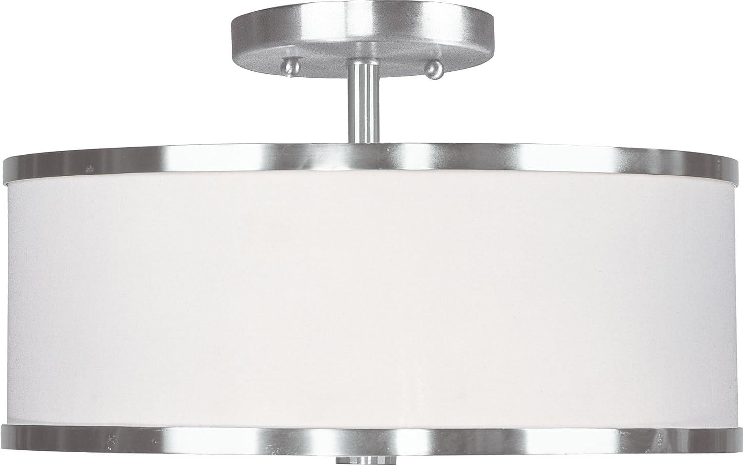 Livex Lighting Park Ridge 2 - Light Semi-Flush Mount in  Brushed Nickel