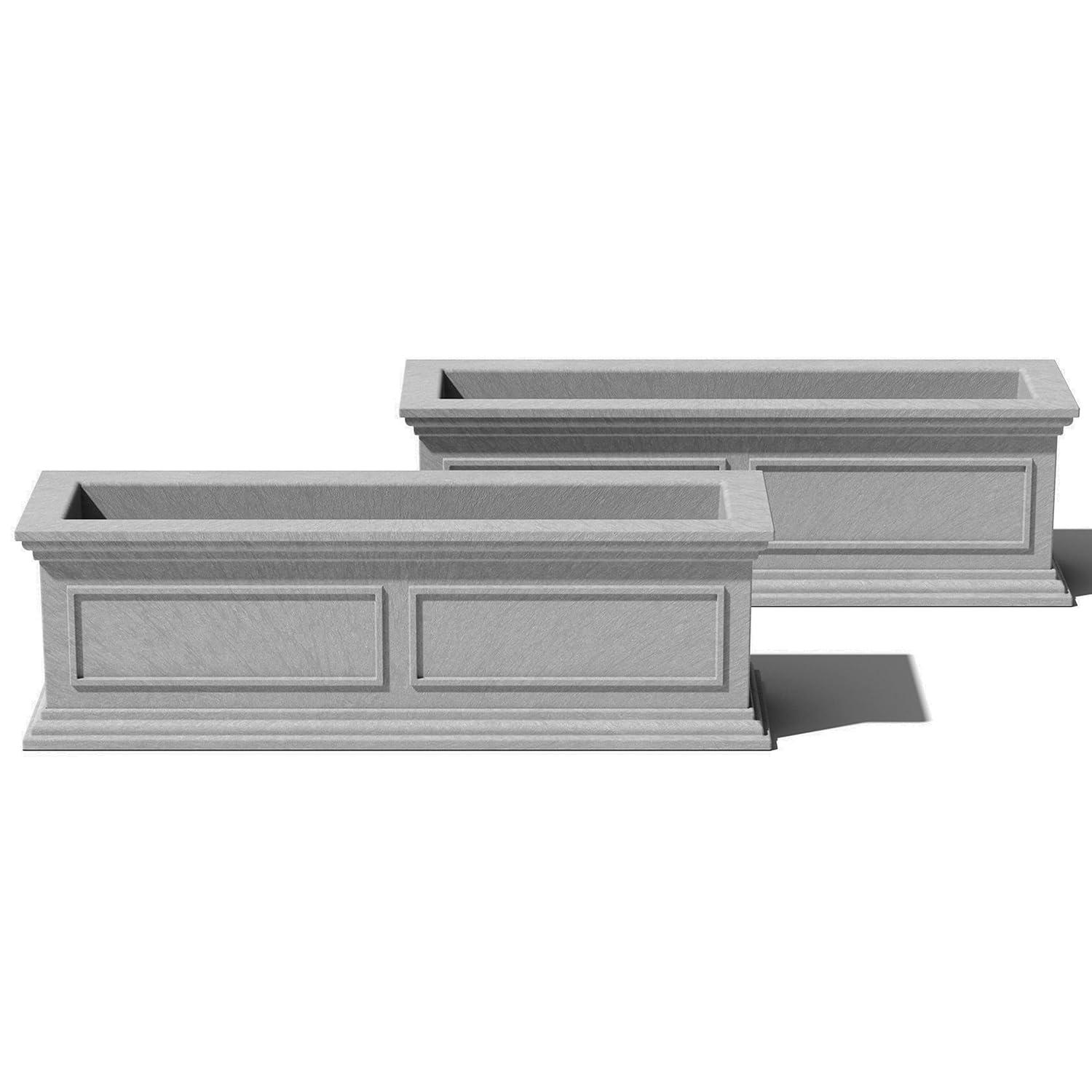 Veradek Brixton Window Box 36" Plastic Planter 2-Pack Gray
