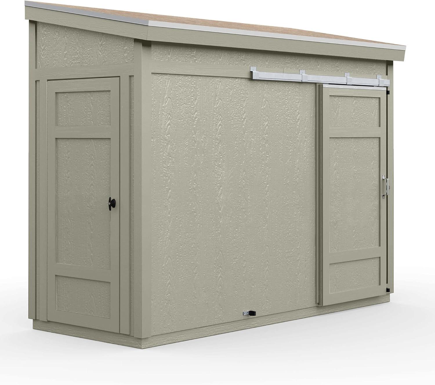 Handy Home Products Cambria 10 ft. x 4 ft. Wood Shed with Sliding Barn Door (Floor Included)