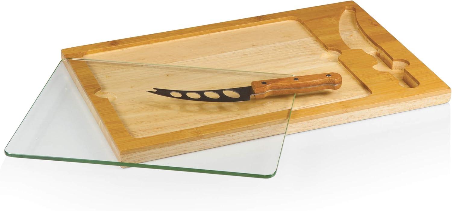 Icon Glass Top Cutting Board & Knife Set