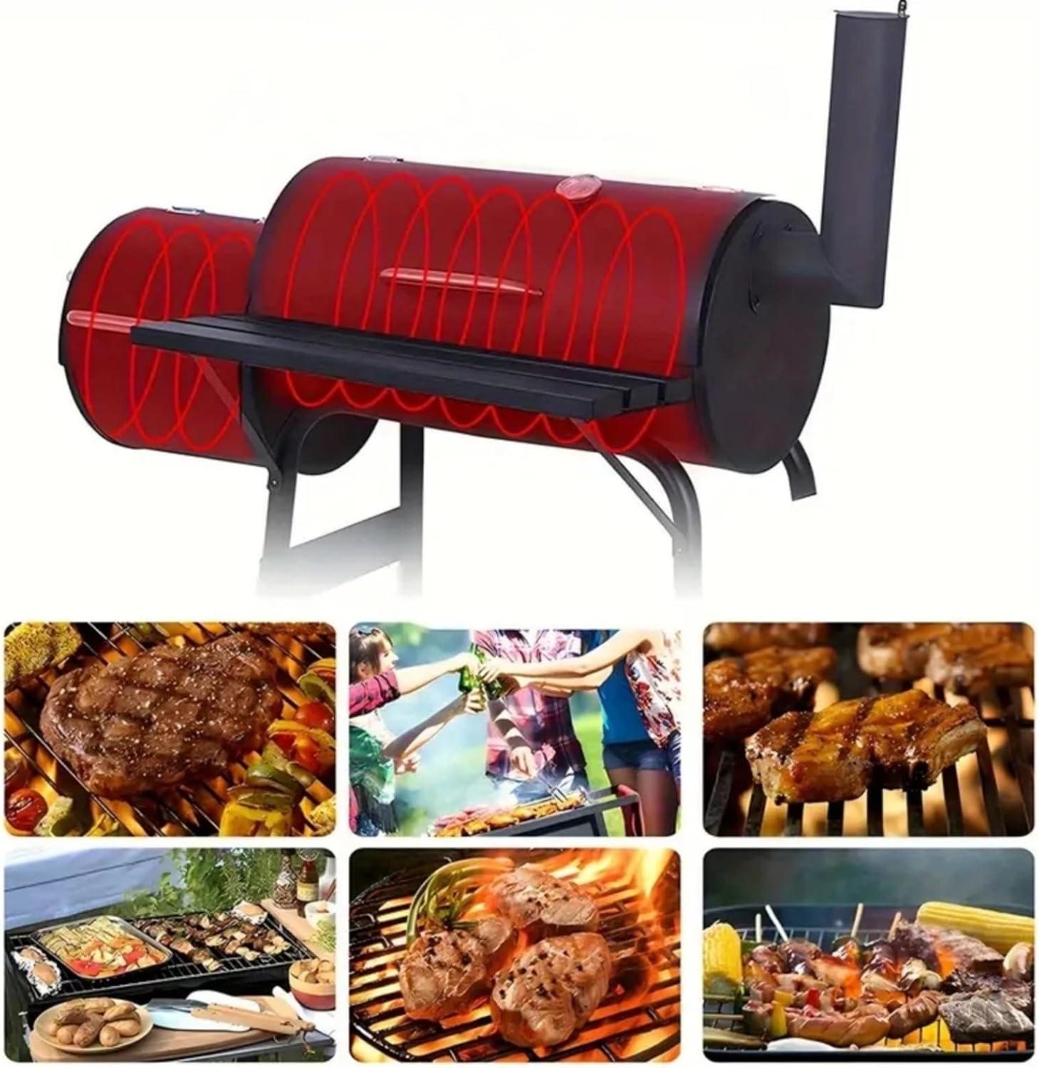 Outdoor Chef's Delight: Heavy-Duty Charcoal Grill with Offset Smoker | Portable BBQ Smoking Station for Backyard Parties and Outdoor Adventures