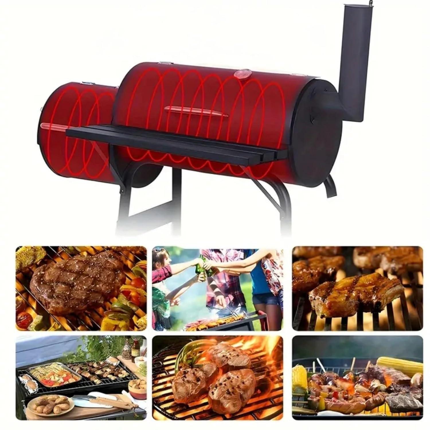 Outdoor Chef's Delight: Heavy-Duty Charcoal Grill with Offset Smoker | Portable BBQ Smoking Station for Backyard Parties and Outdoor Adventures