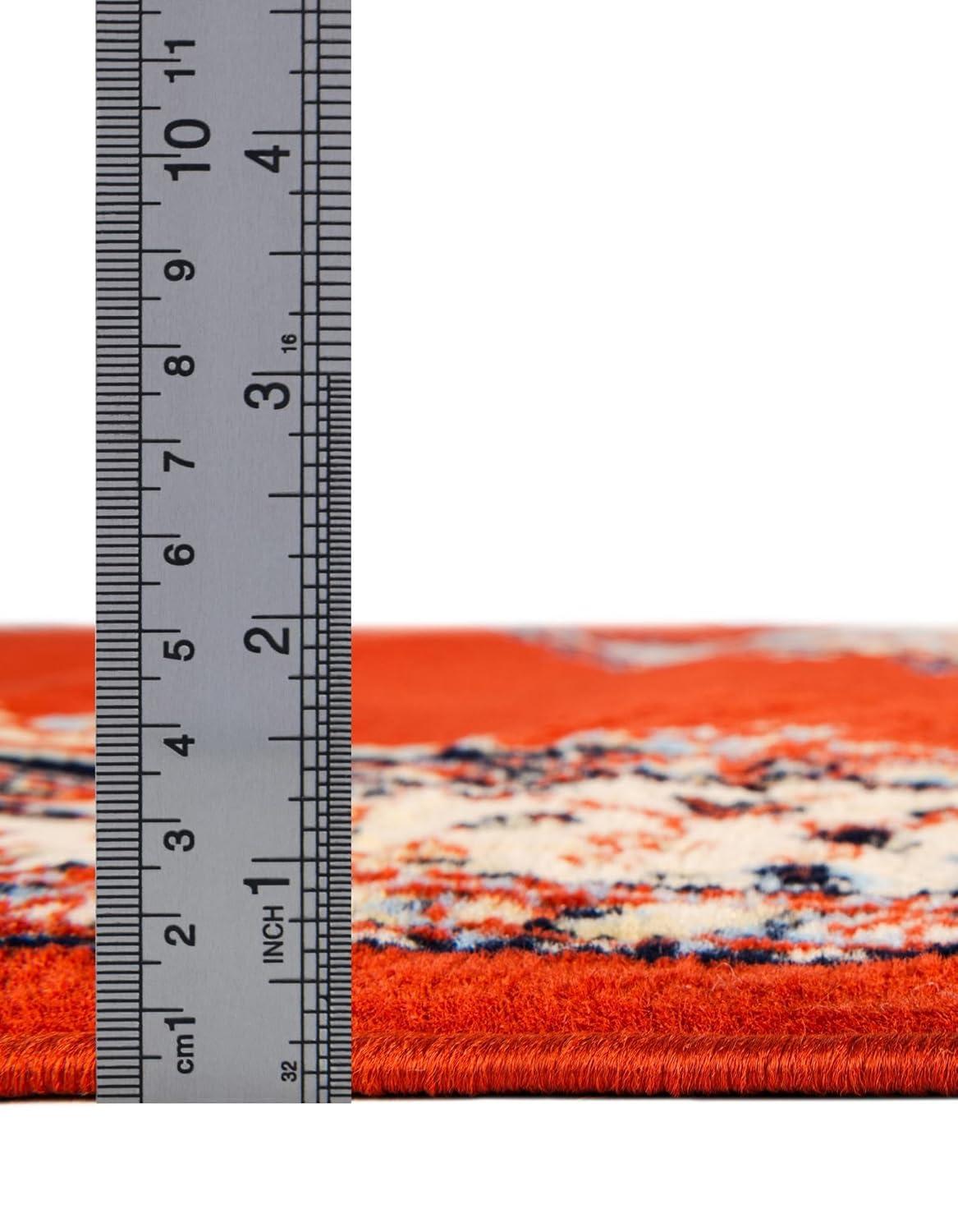 Unique Loom Reza Collection Area Rug - Washington (10'  x 13' 1" Rectangle Terracotta/Cream)