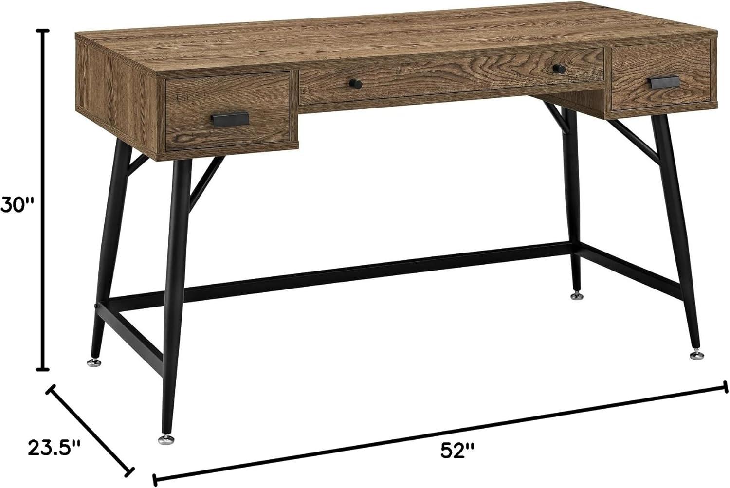 Modway Surplus Modern Wood & Steel Office Desk in Walnut/Black