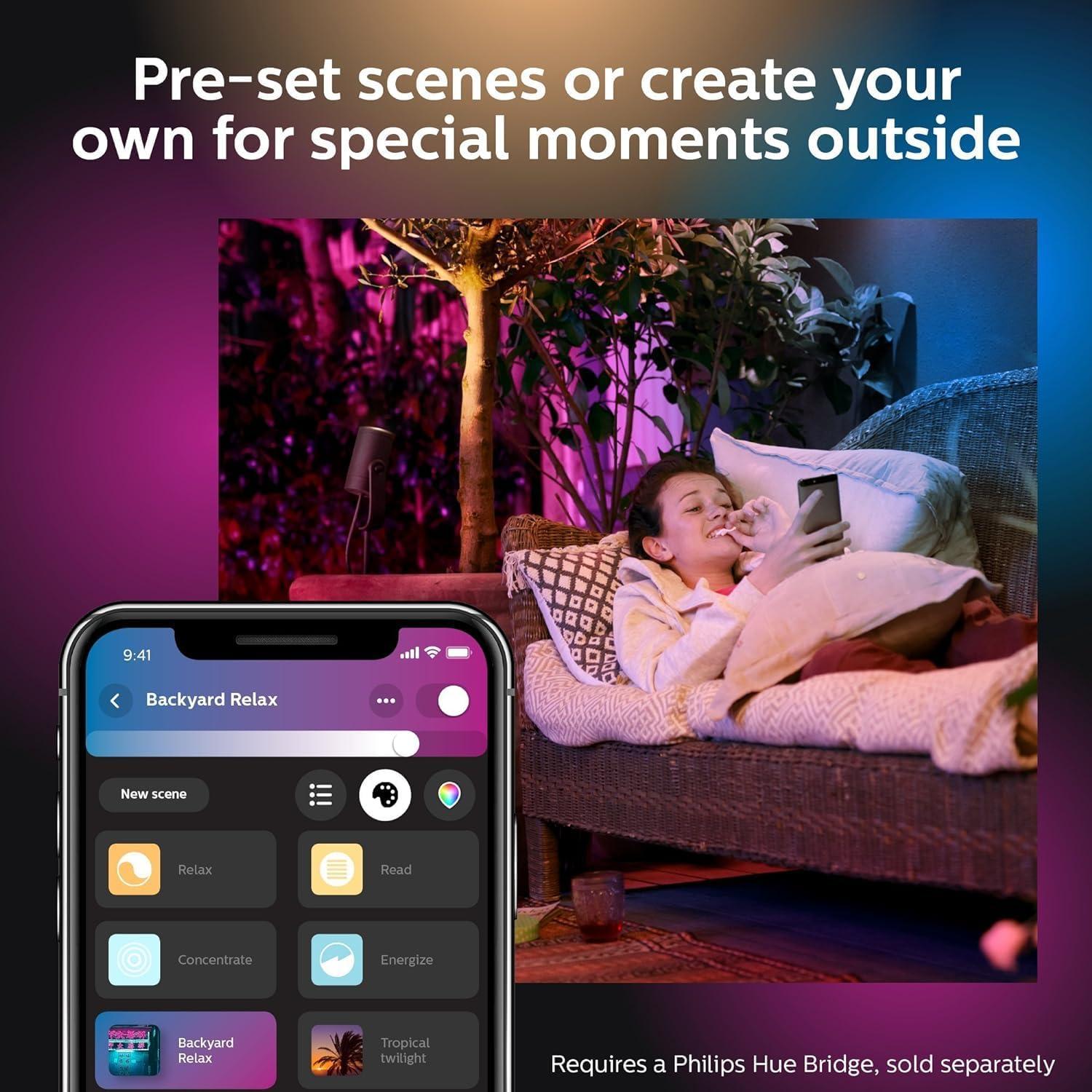 Philips Hue Lily White & Color Outdoor Smart Spot Light Extension