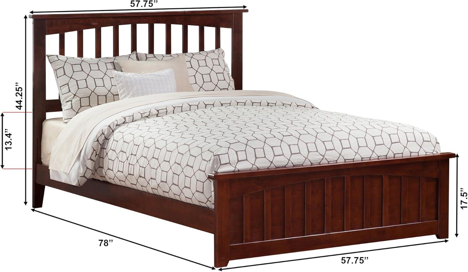 Mission Low Profile Solid Wood Platform Bed with Matching Footboard