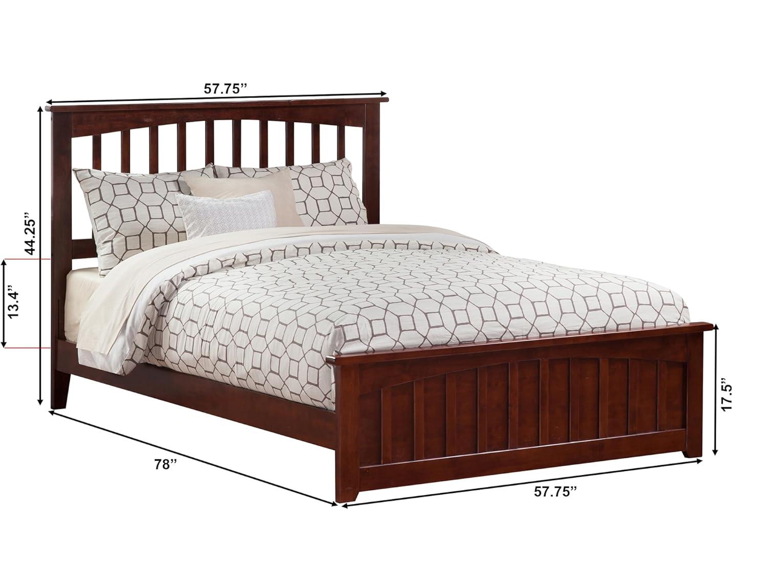 Mission Low Profile Solid Wood Platform Bed with Matching Footboard