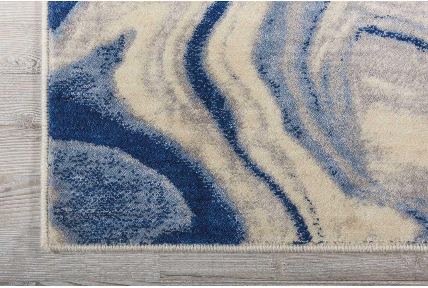 Nourison Somerset Abstract Light Blue 5'3" x 7'5" Area Rug, (5x7)