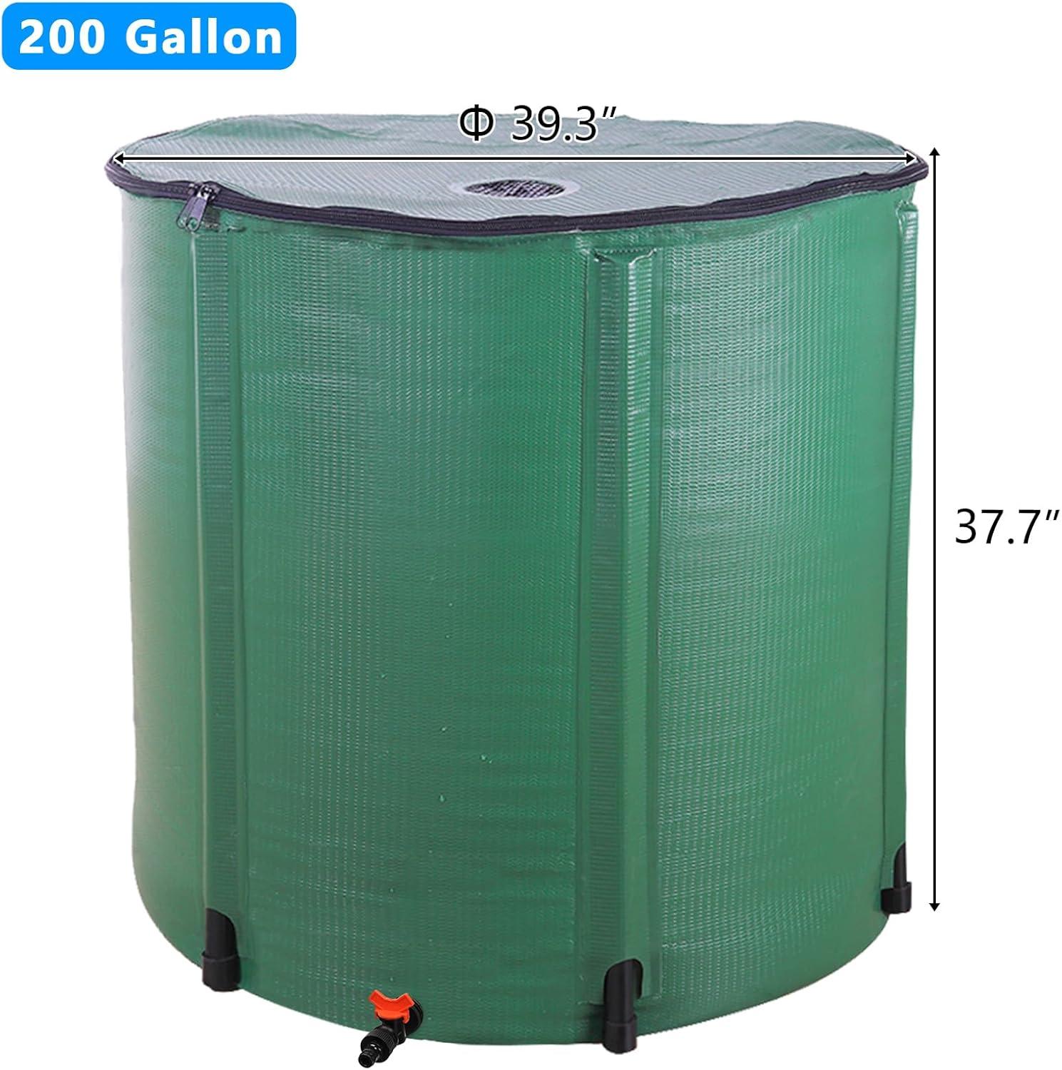 Winado Rain Barrel Patio Water Storage Barrel 200 Gallon Green