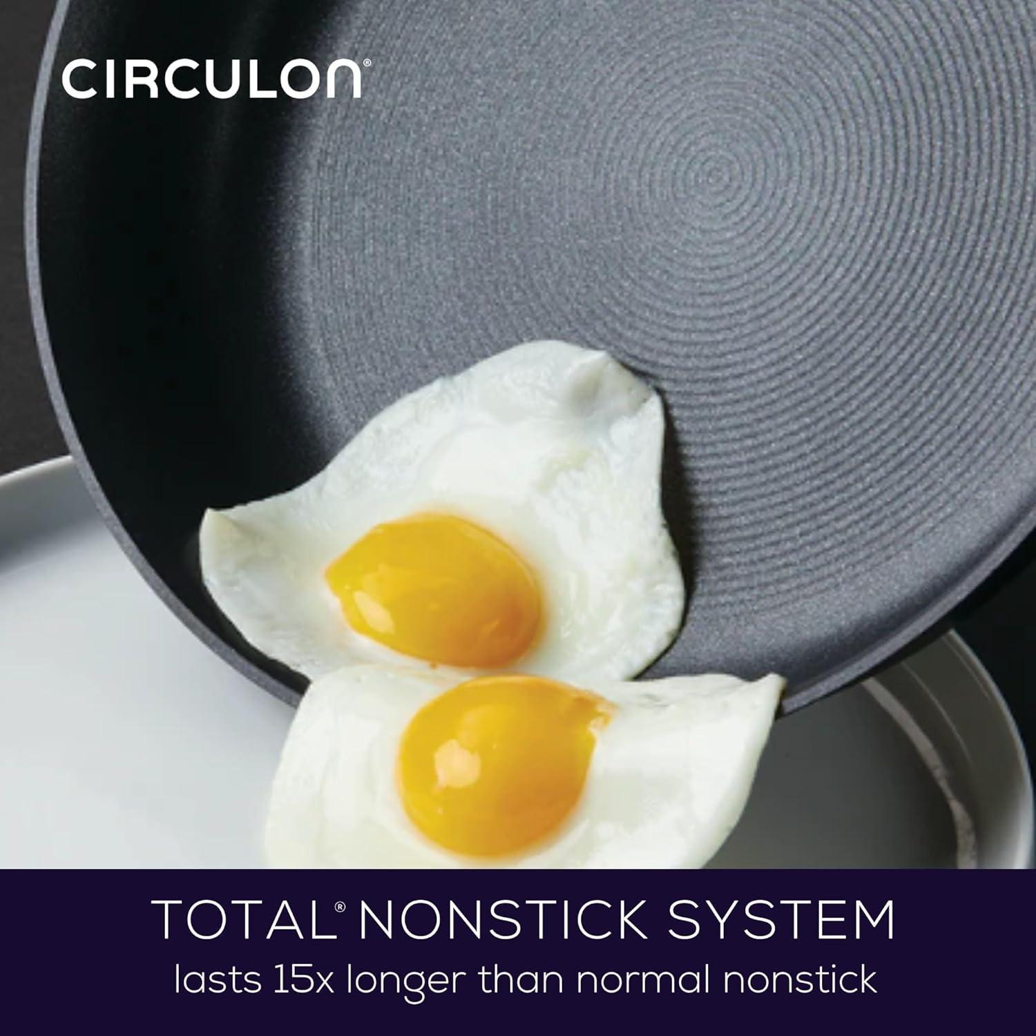 Circulon Symmetry 12" Black Hard-Anodized Nonstick Pan with Lid