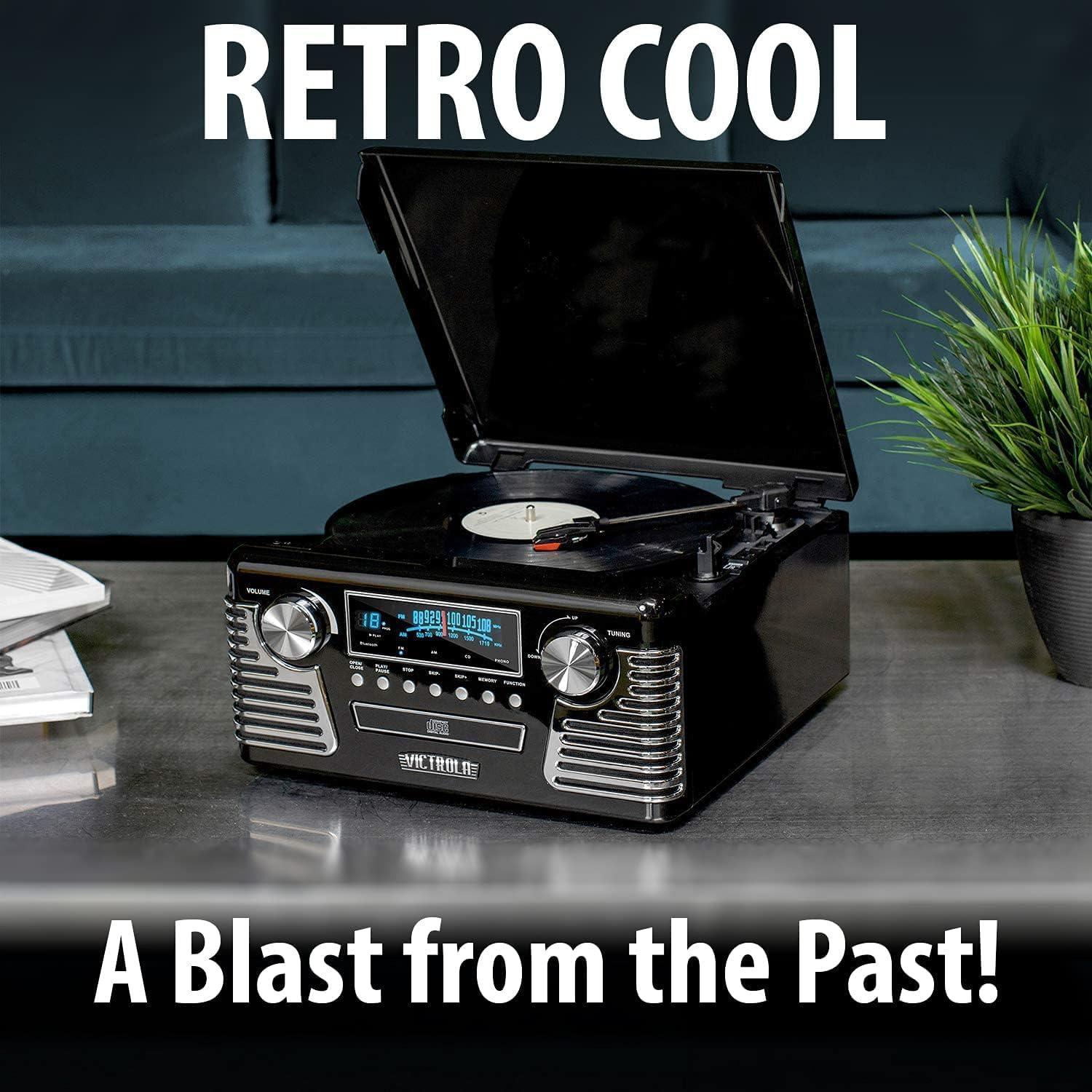 Victrola Retro 3-Speed Bluetooth Record Player - Red