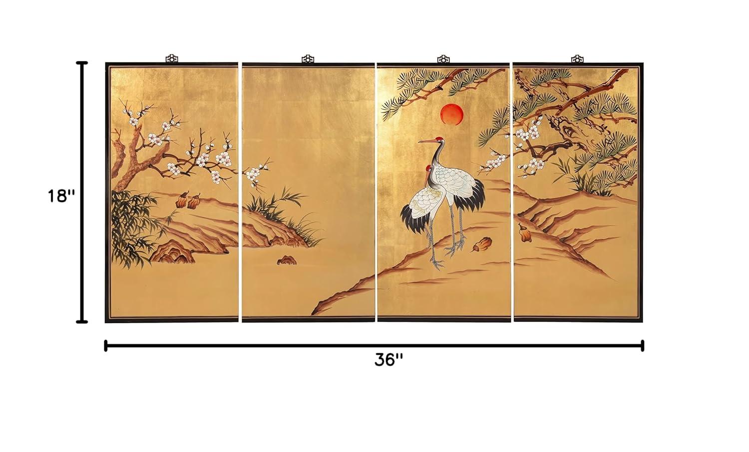 Oriental Furniture 36" H x 72" W 4 - Piece Wall Décor