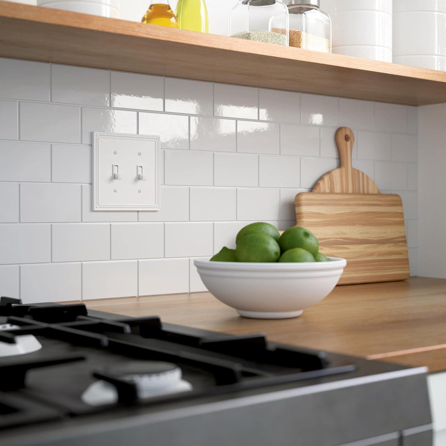 Franklin Brass Classic Beaded 2-Gang Toggle Light Switch Wall Plate