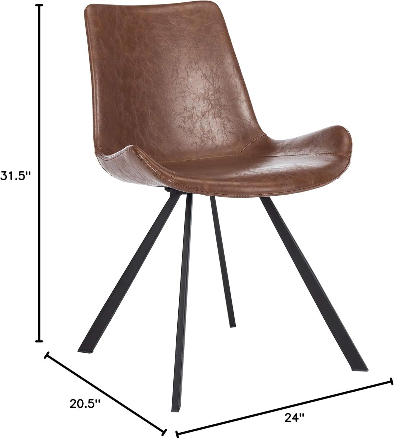 SAFAVIEH Terra Mid Century Modern Dining Chair, Set of 2, Light Brown