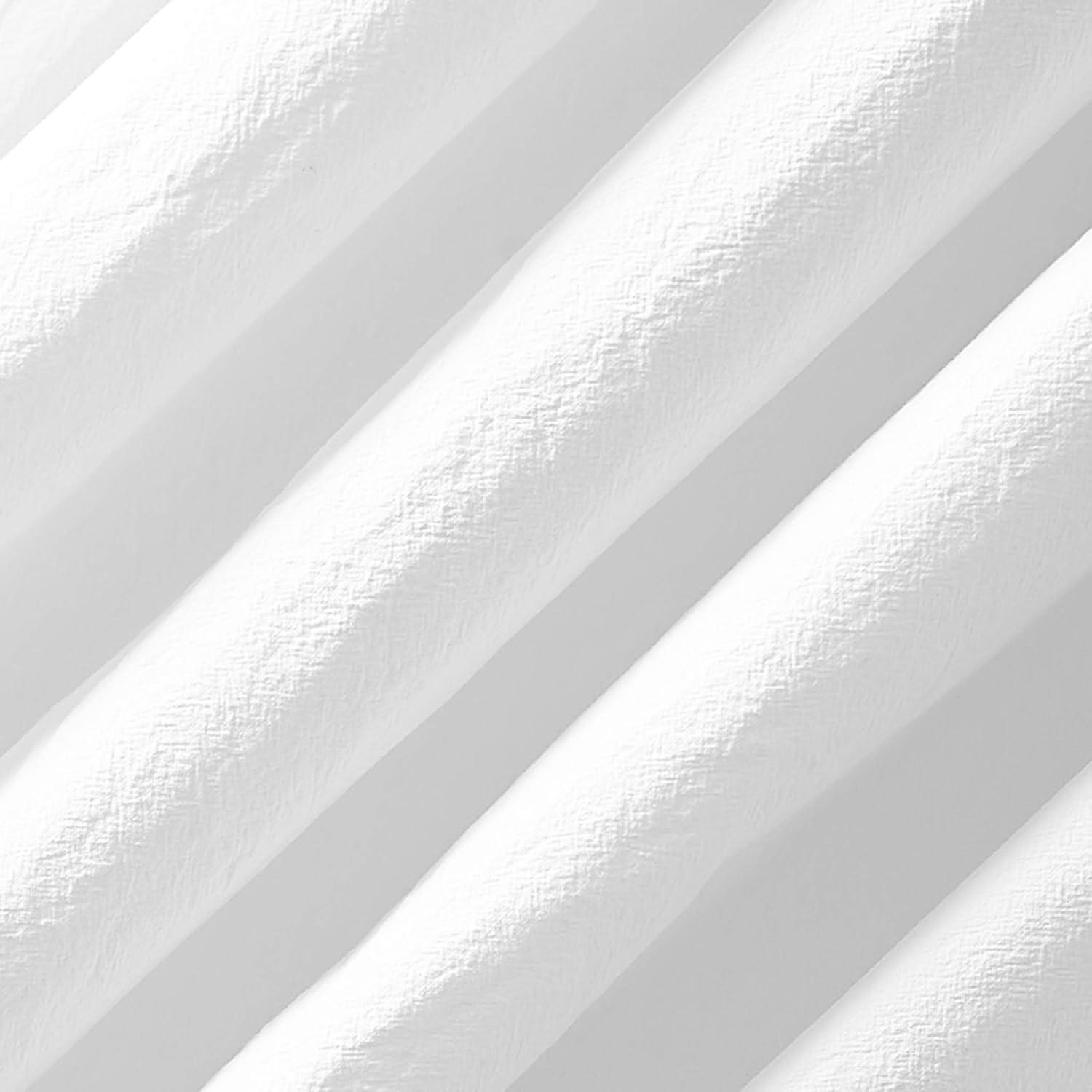 52"x95" Archaeo Light Filtering Washed Cotton Twist Tab Curtain Panel White: Modern Window Treatment, Tab Top