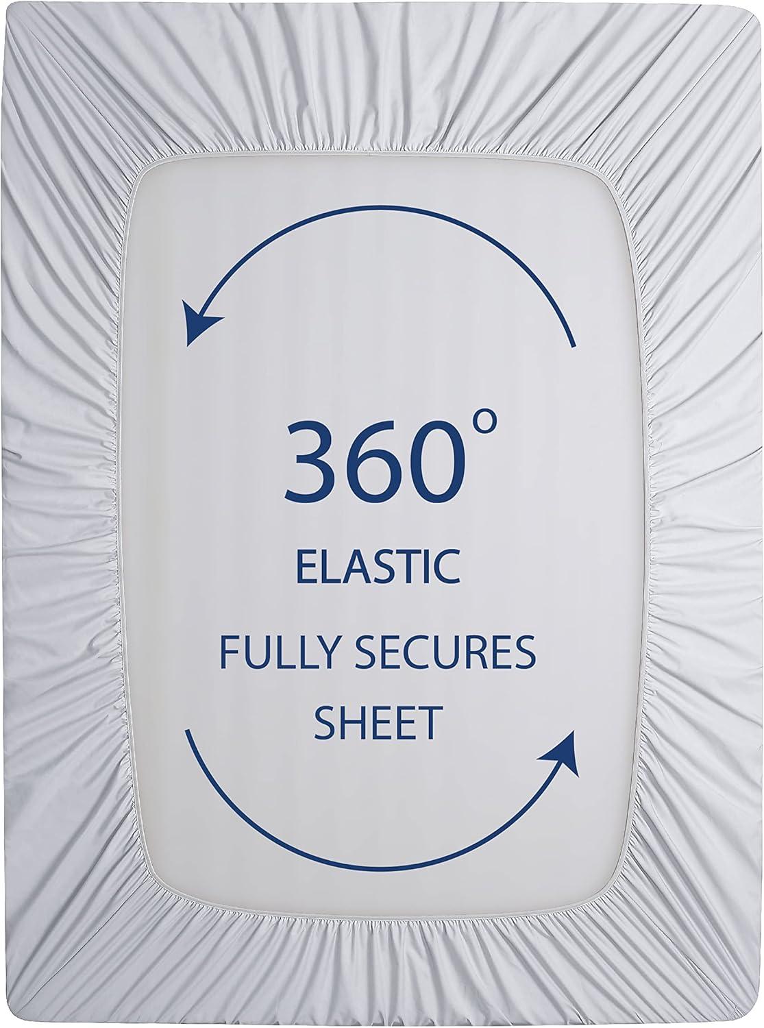 Swift Home 1800 Series 16 Inch Deep Microfiber Fitted Sheet