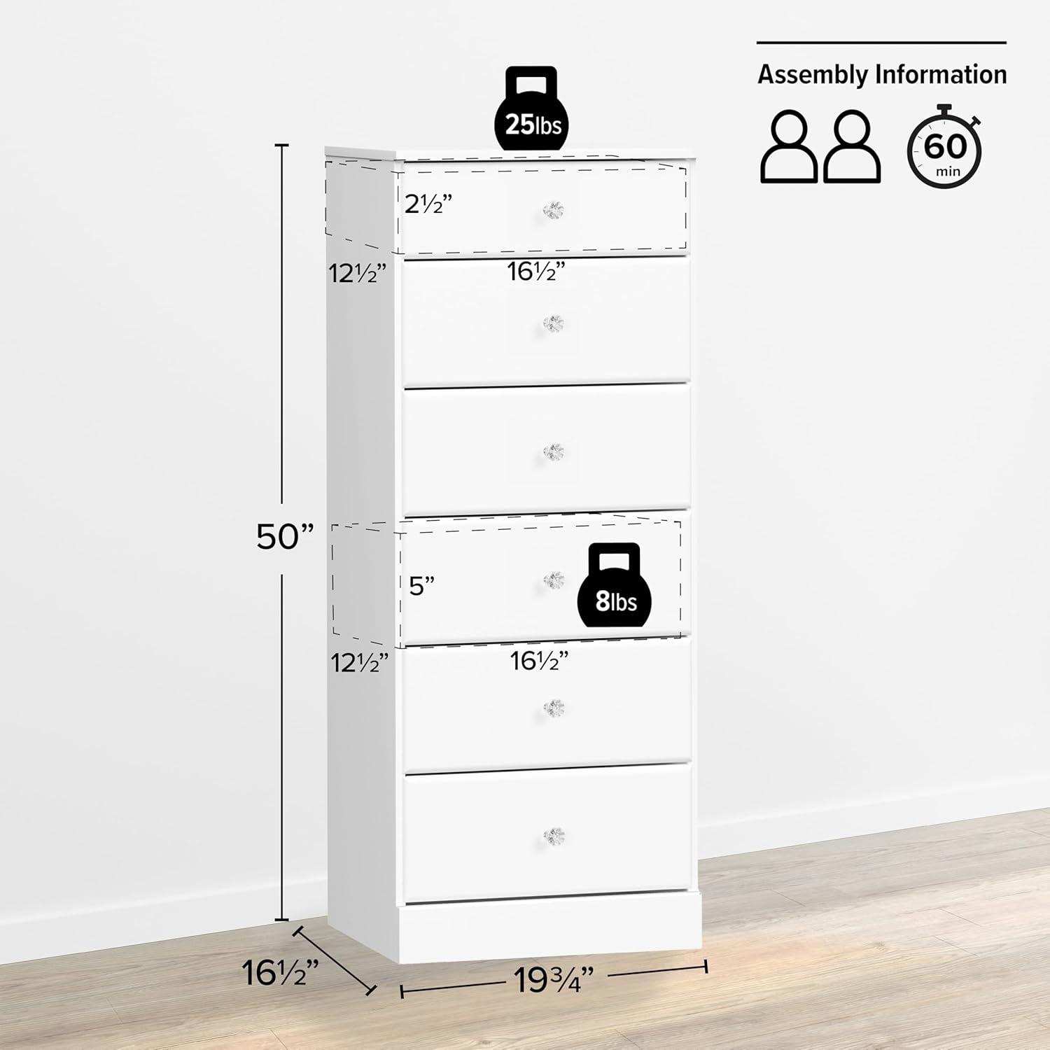 Astrid 6 Drawer Tall Chest - Prepac