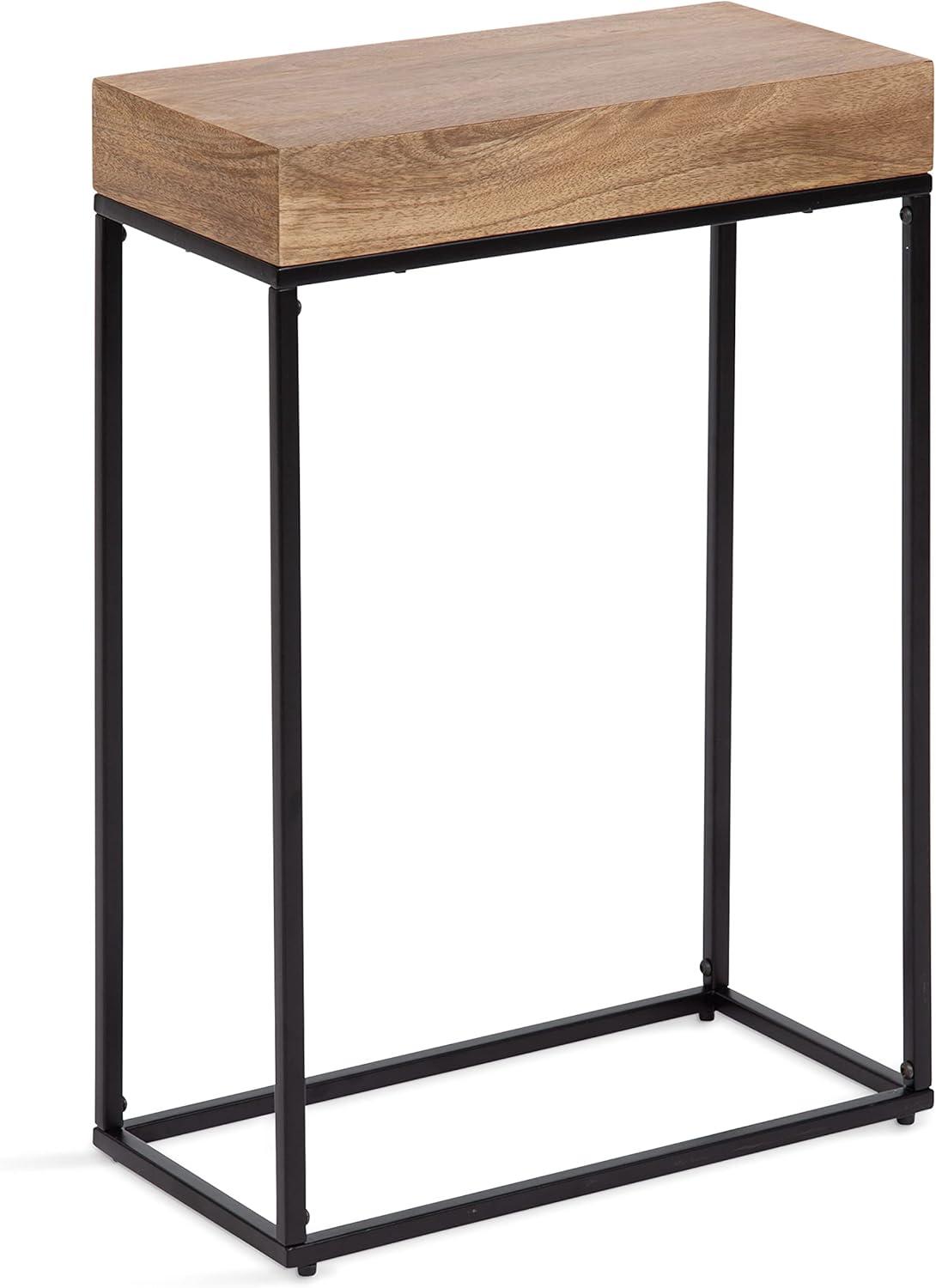 Kate and Laurel Karlsen Wood and Metal Slim Side Table