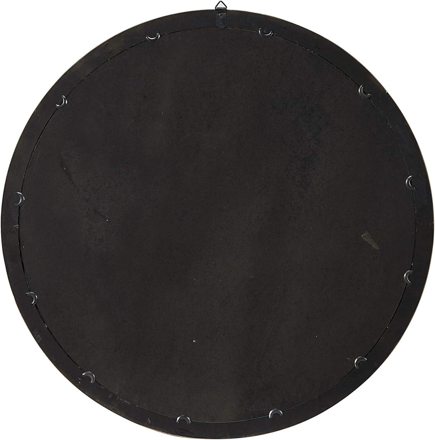 Olivia & May Vintage Wall Mirror Brown: Round Wood Frame, No Assembly, Spot Clean, 39.5" Diameter