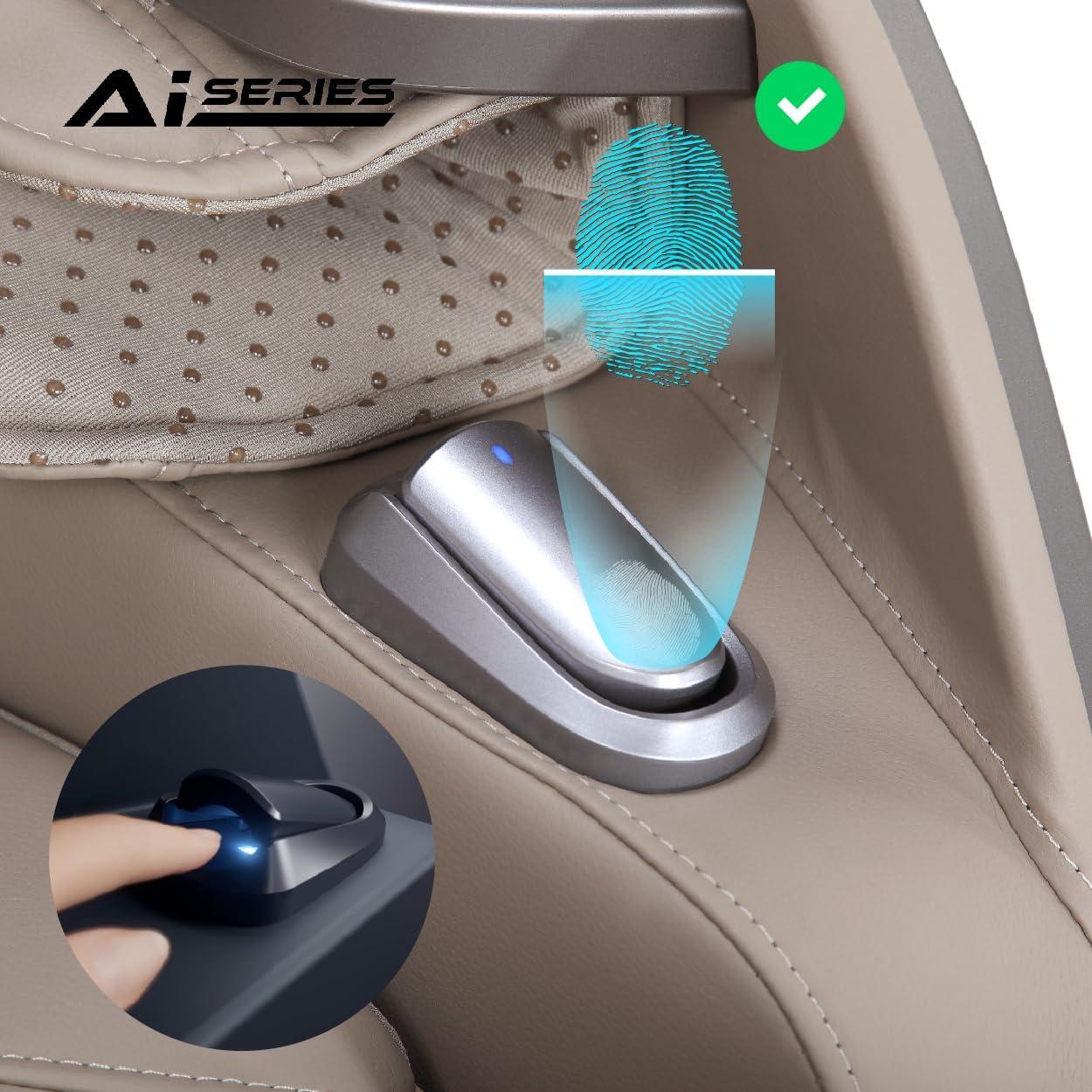 Revive | 4D Massage | Health Fingerprint Sensor| AI Health Detection| 40 Cell Full Body Air Massage | (Beige)