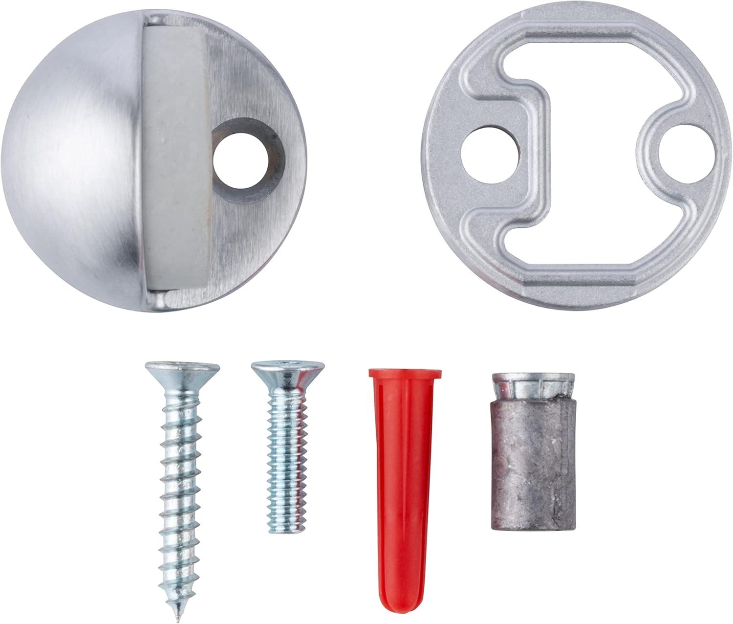 BRINKS Commercial - Dome Floor Door Stop, Satin Chrome Finish - Non-Obtrusive Option to Protect Doors and Walls