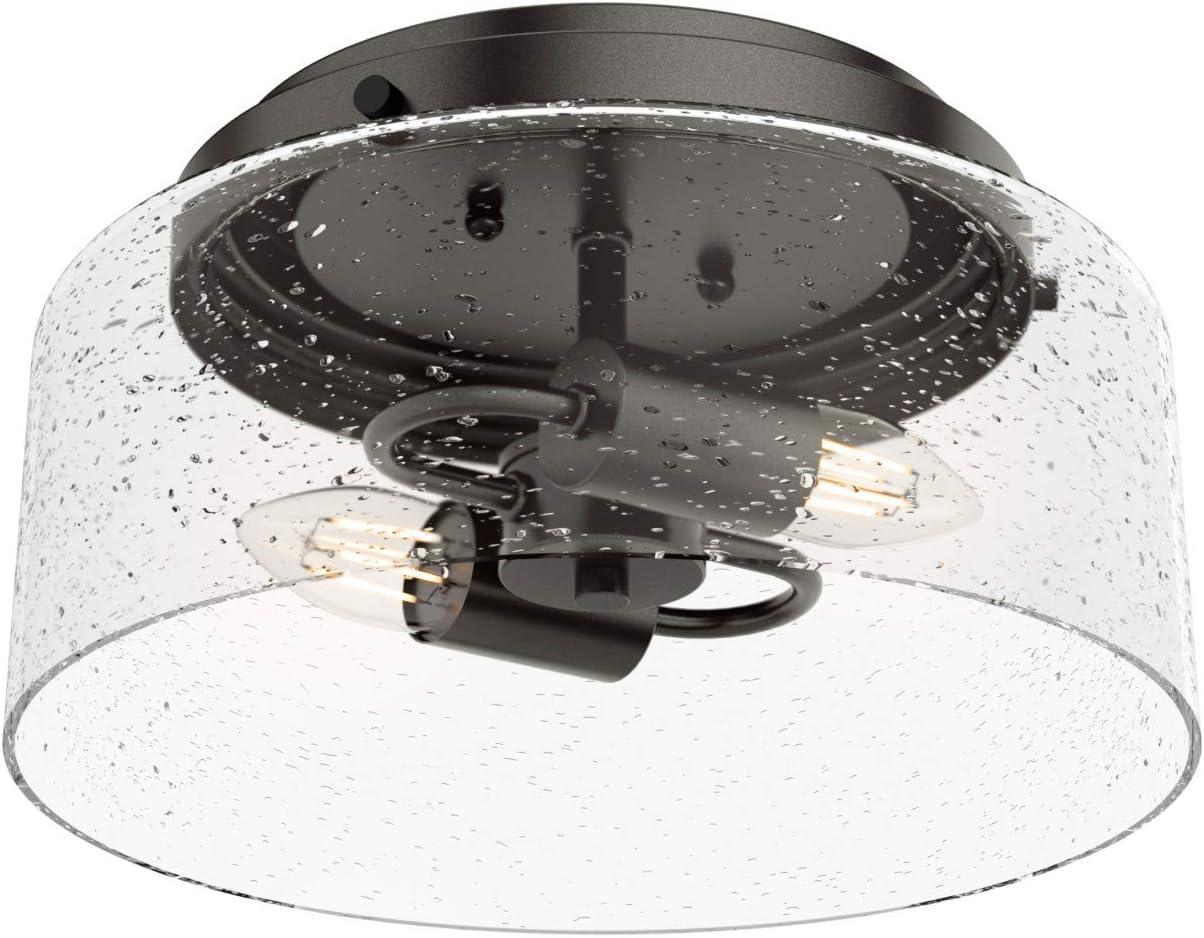 Hartland Noble Bronze Seeded Glass 11.5" LED Flush Mount Light