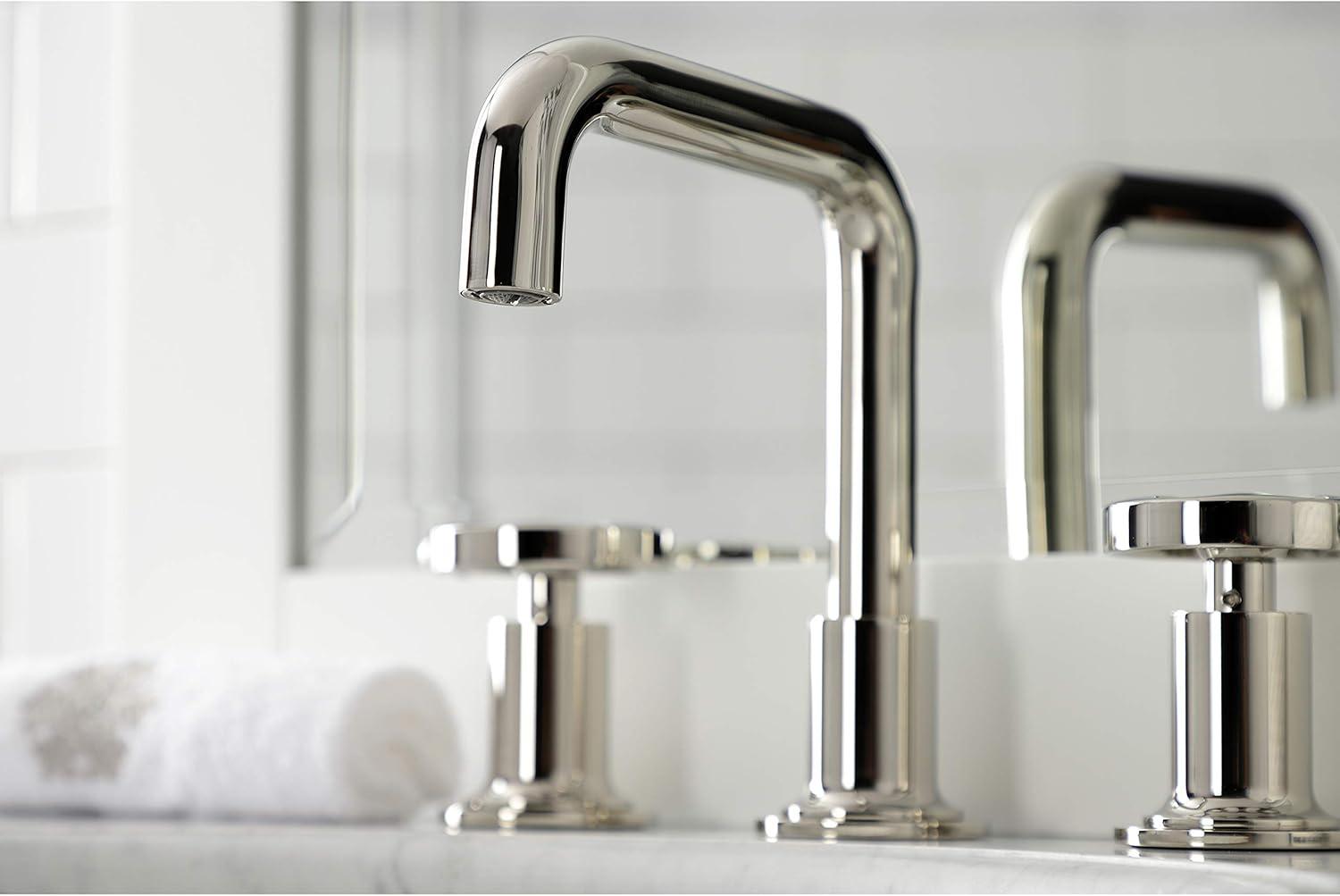 Kingston Brass Belknap Two-Handle 3-Hole Deck Mount Widespread Bathroom Faucet with Push Pop-Up Drain