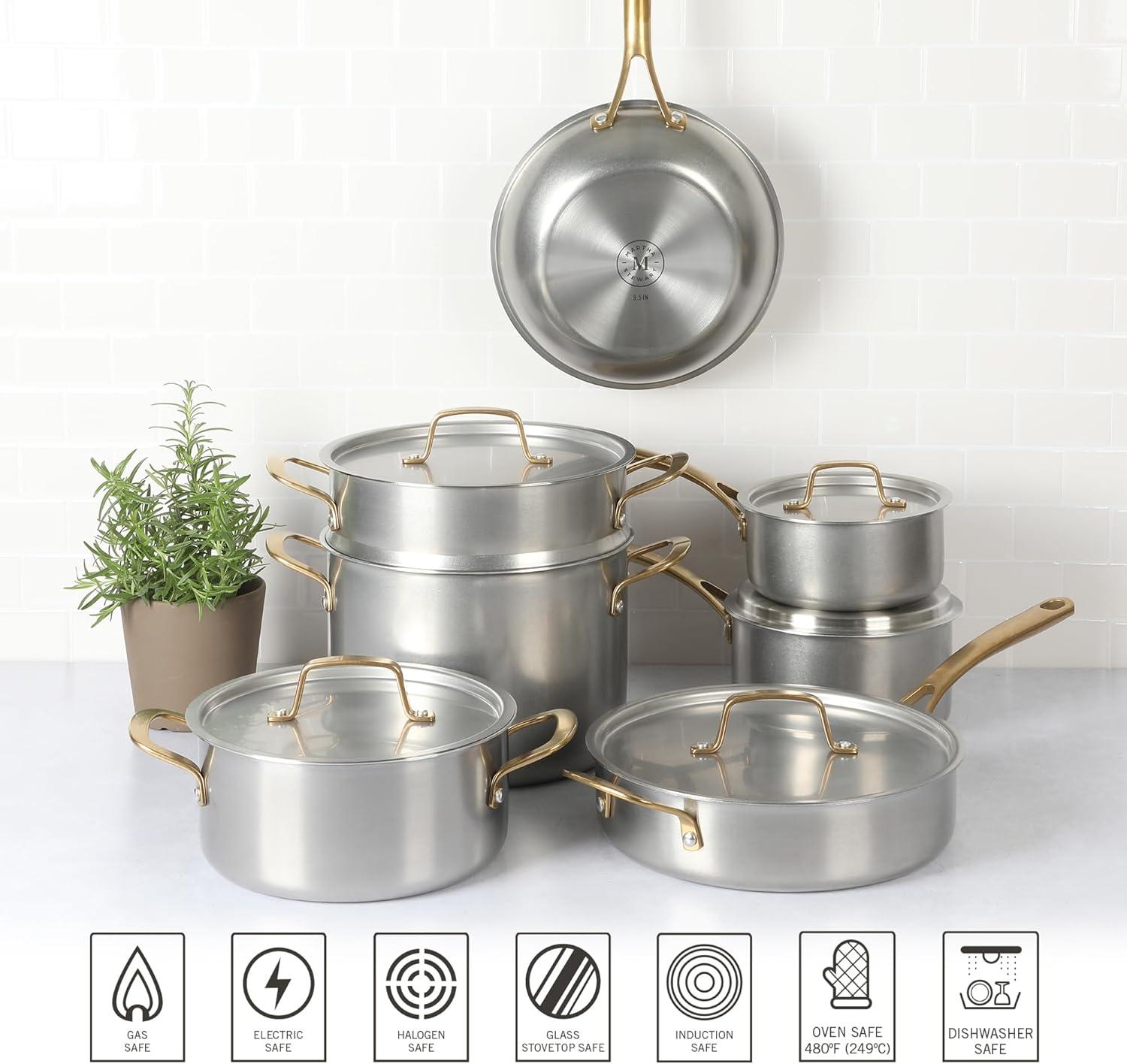 Martha Stewart 12 Pieces Stainless Steel (18/8) Cookware Set & Reviews | Wayfair