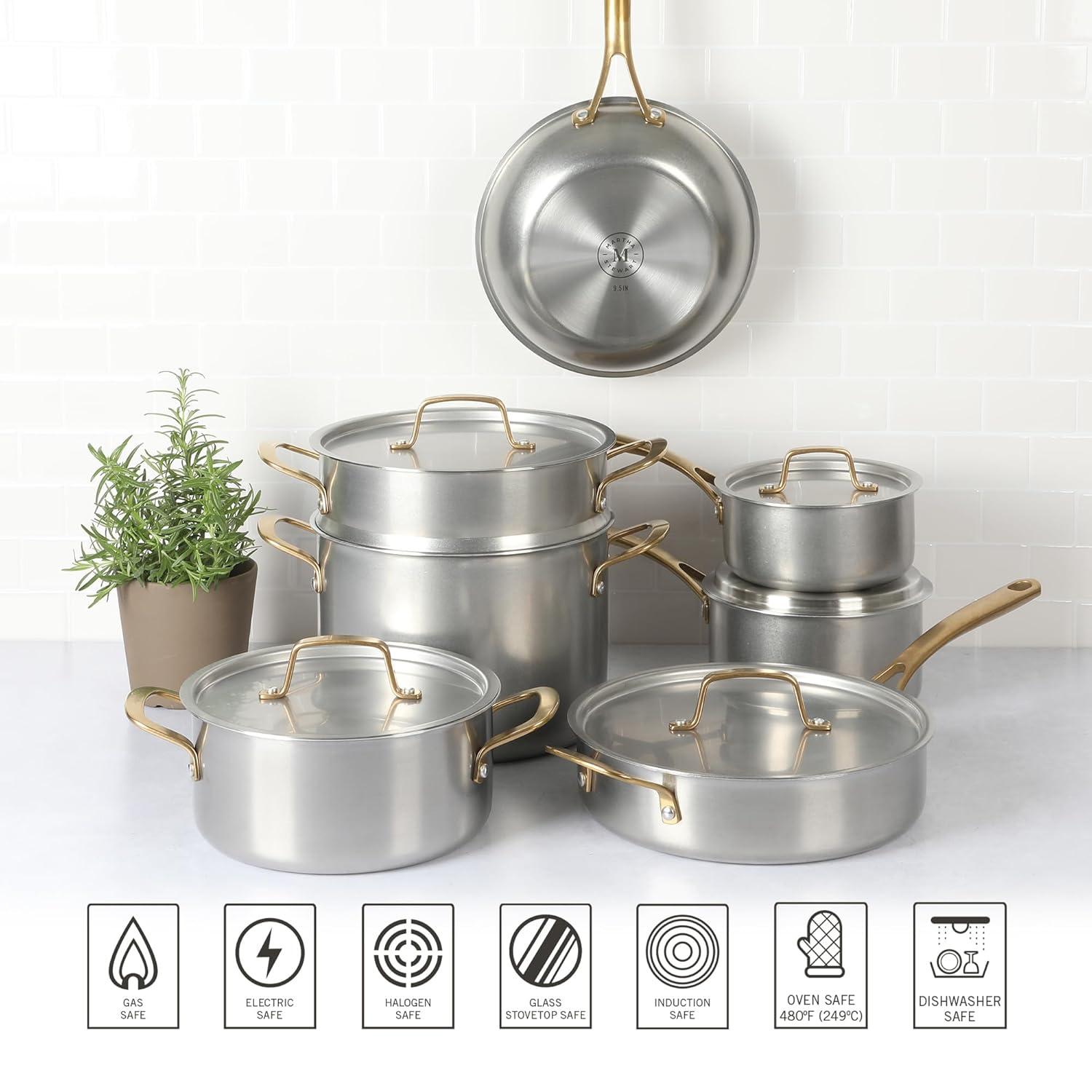 Martha Stewart 12 Pieces Stainless Steel (18/8) Cookware Set & Reviews | Wayfair