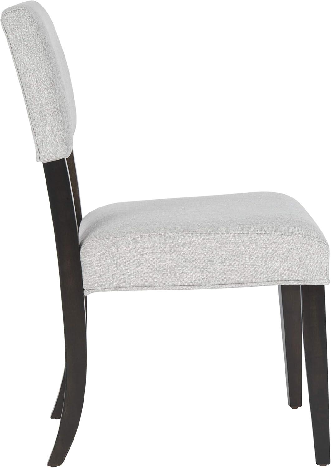 Luis High Back Black Wood Side Chair with Linen Upholstery