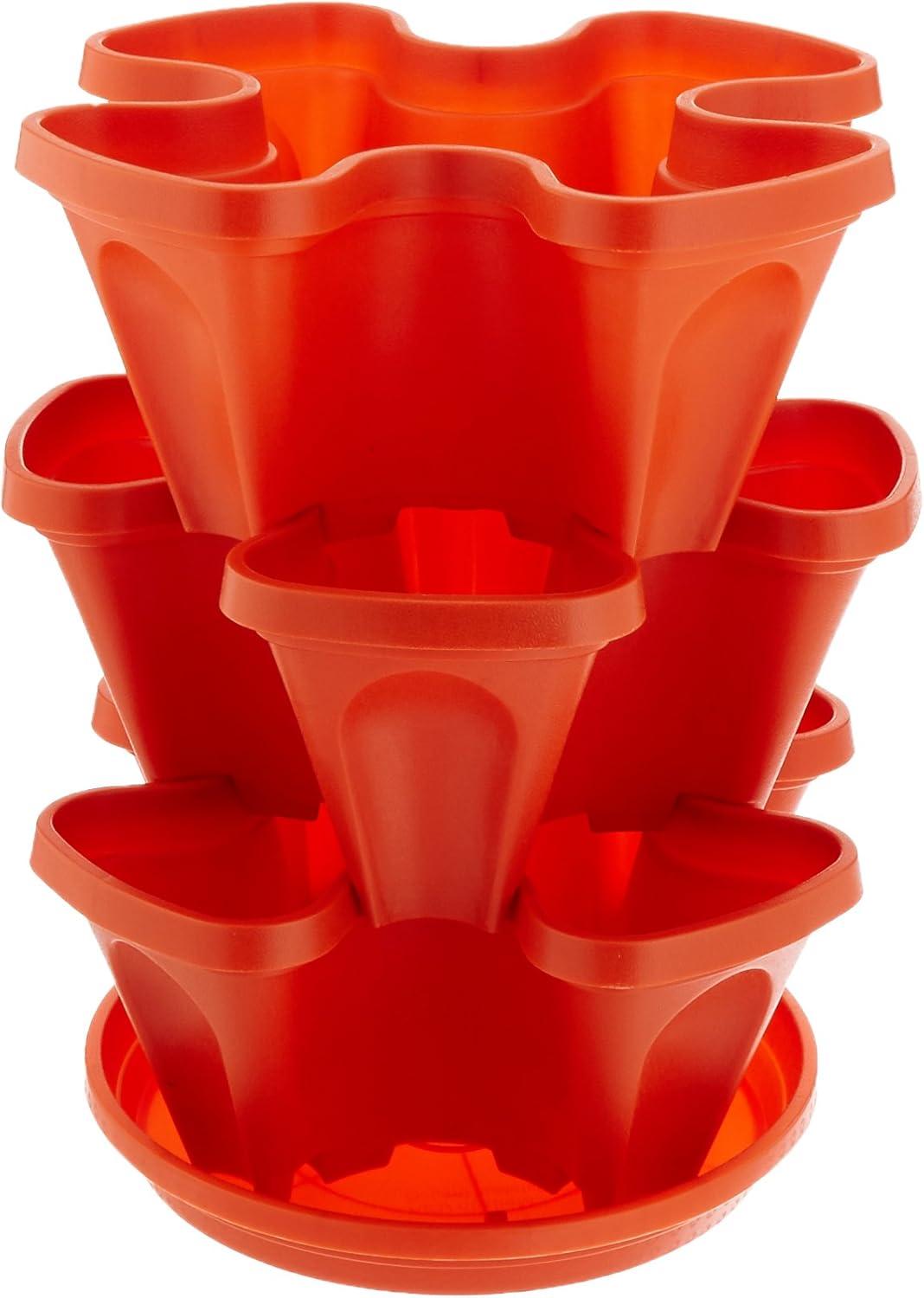 Terracotta 3-Tier Stackable Self-Watering Vertical Planter