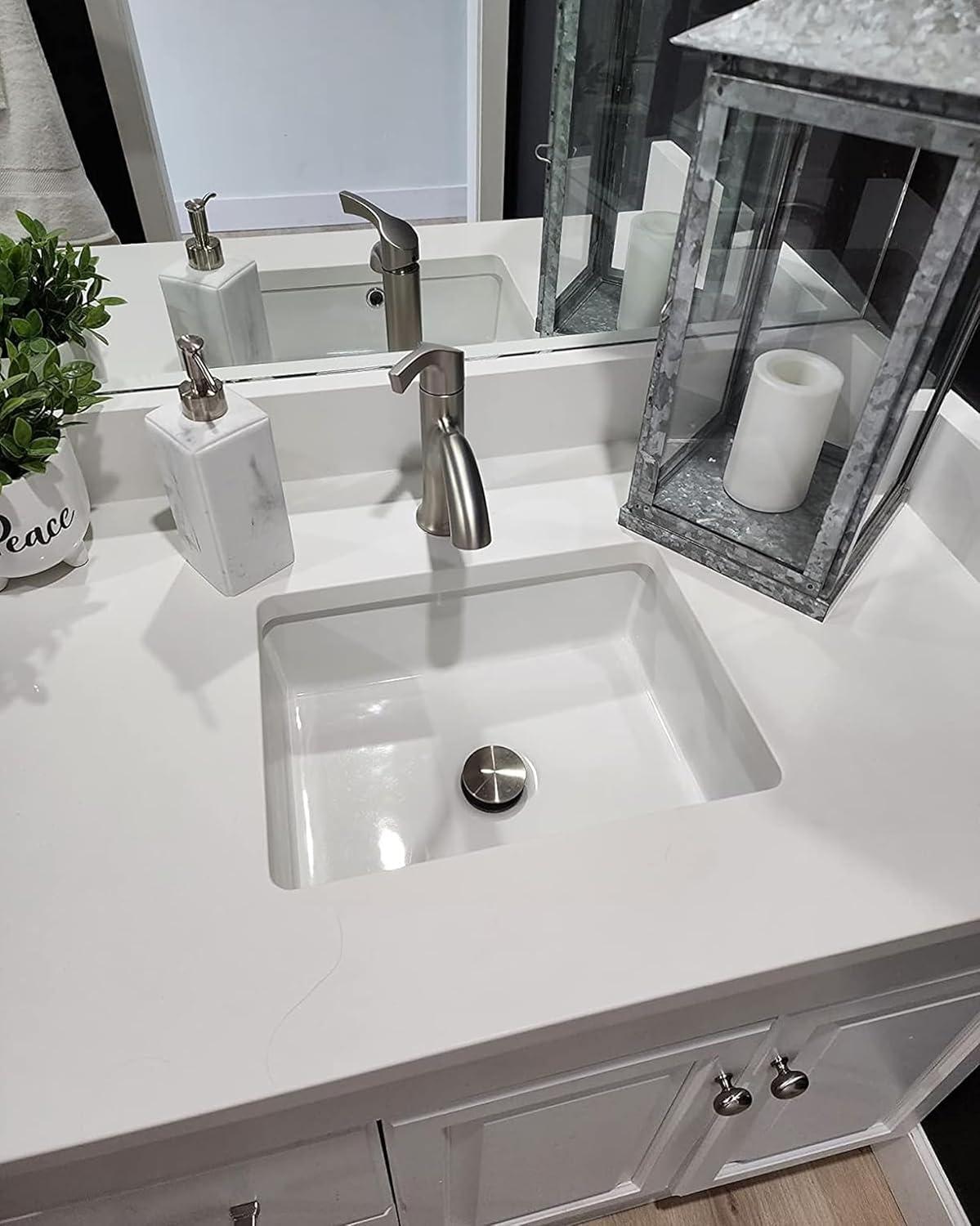 DeerValley Ally 21" x 15'' Undermount Bathroom Sink, Rectangular Bathroom Sink with Overflow