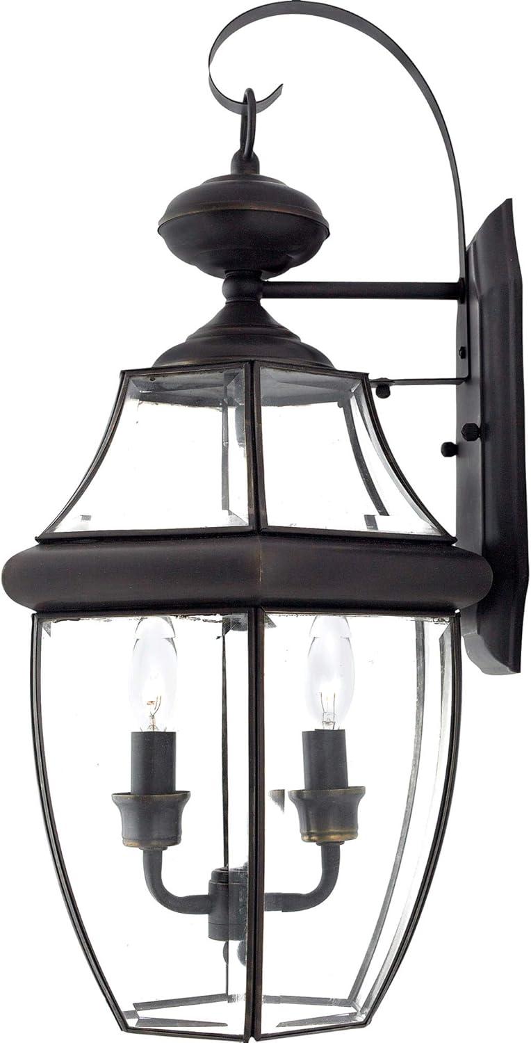 Medici Bronze 20" Outdoor Wall Lantern with Clear Glass