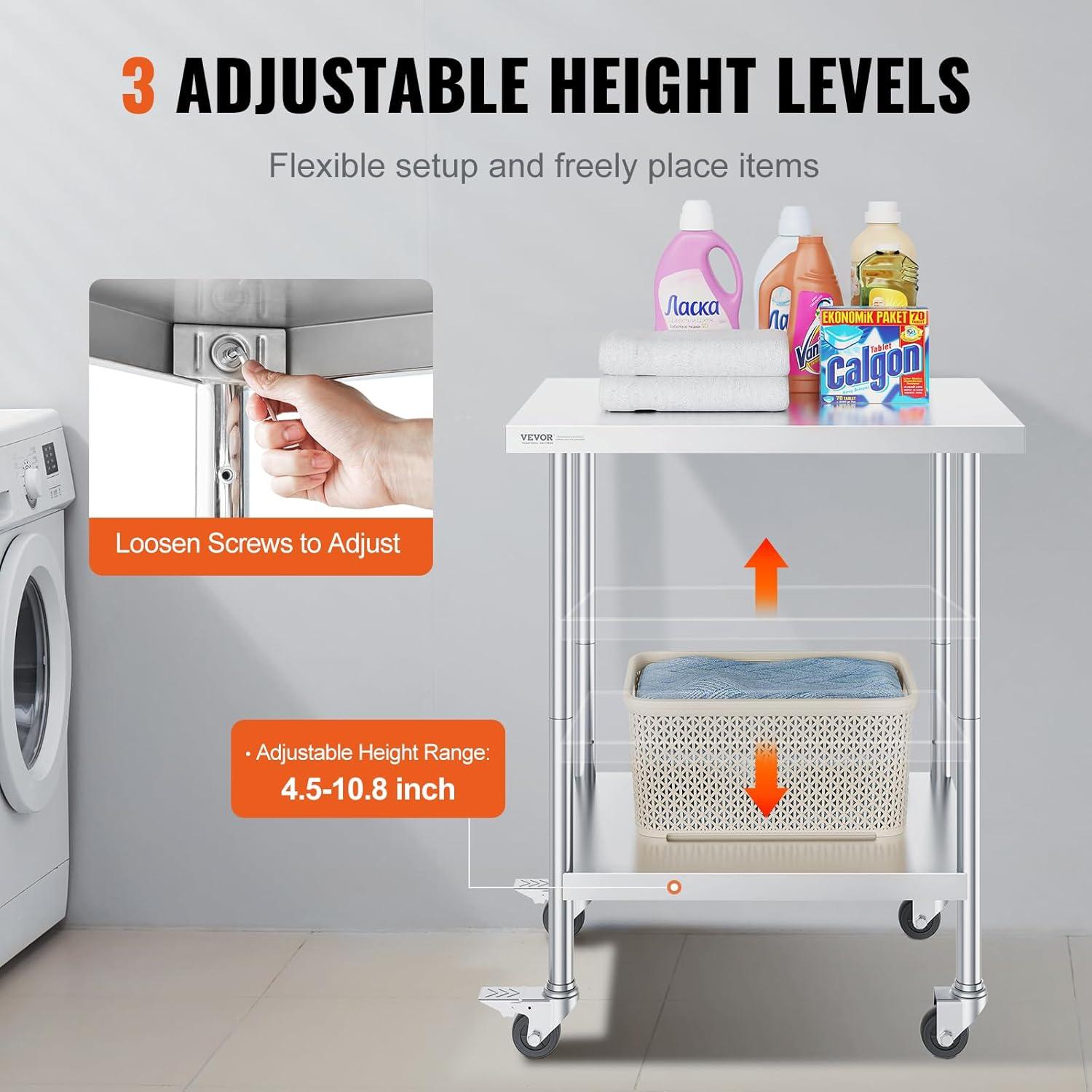 VEVOR Metal Kitchen Cart