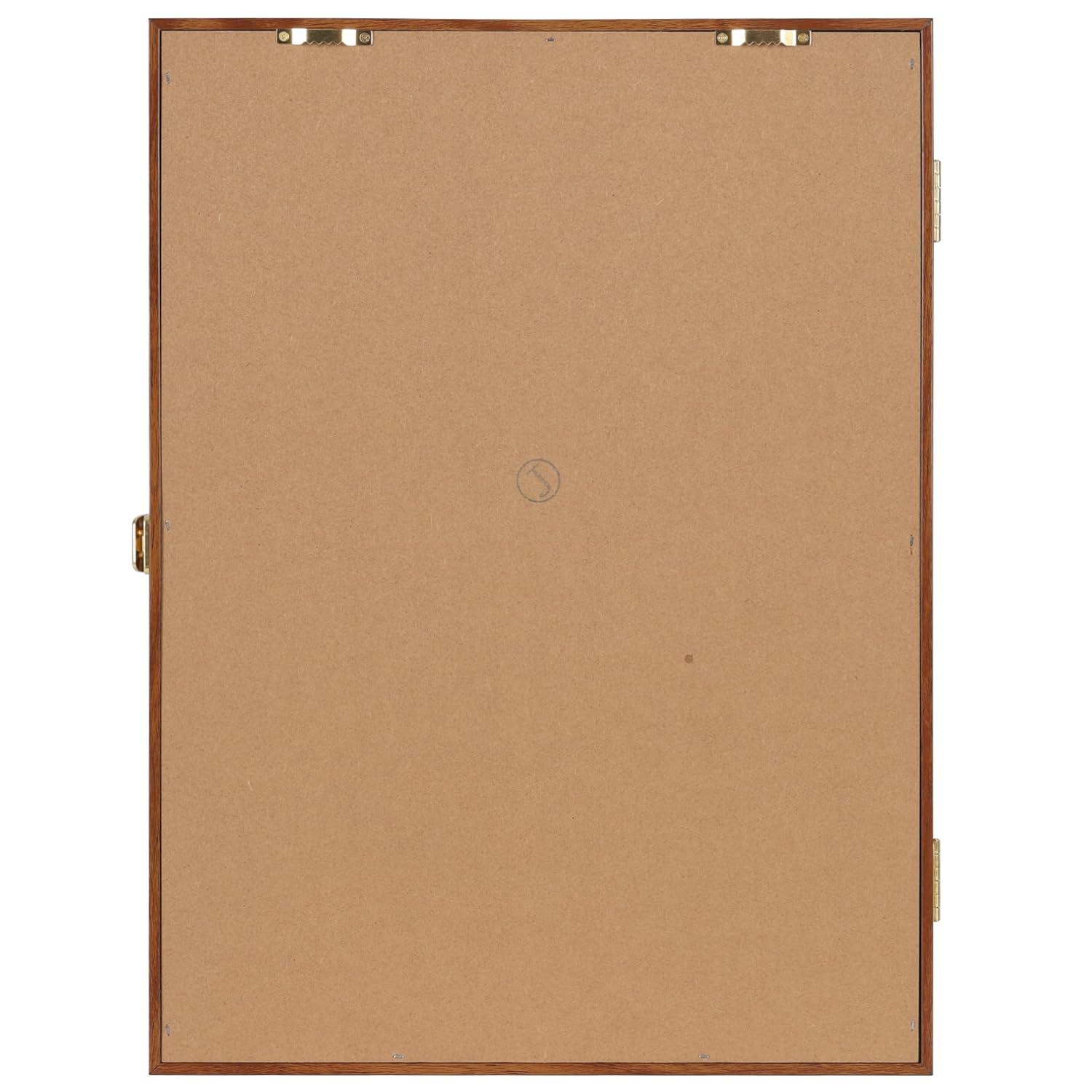 Walnut Finish Solid Wood Spoon Display Case with Glass Door