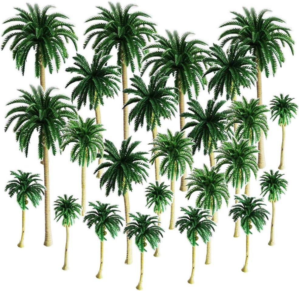 30PCS Mixed Model Trees Coconut Palm Scale Tree Diy Rainforest Scenery Layout