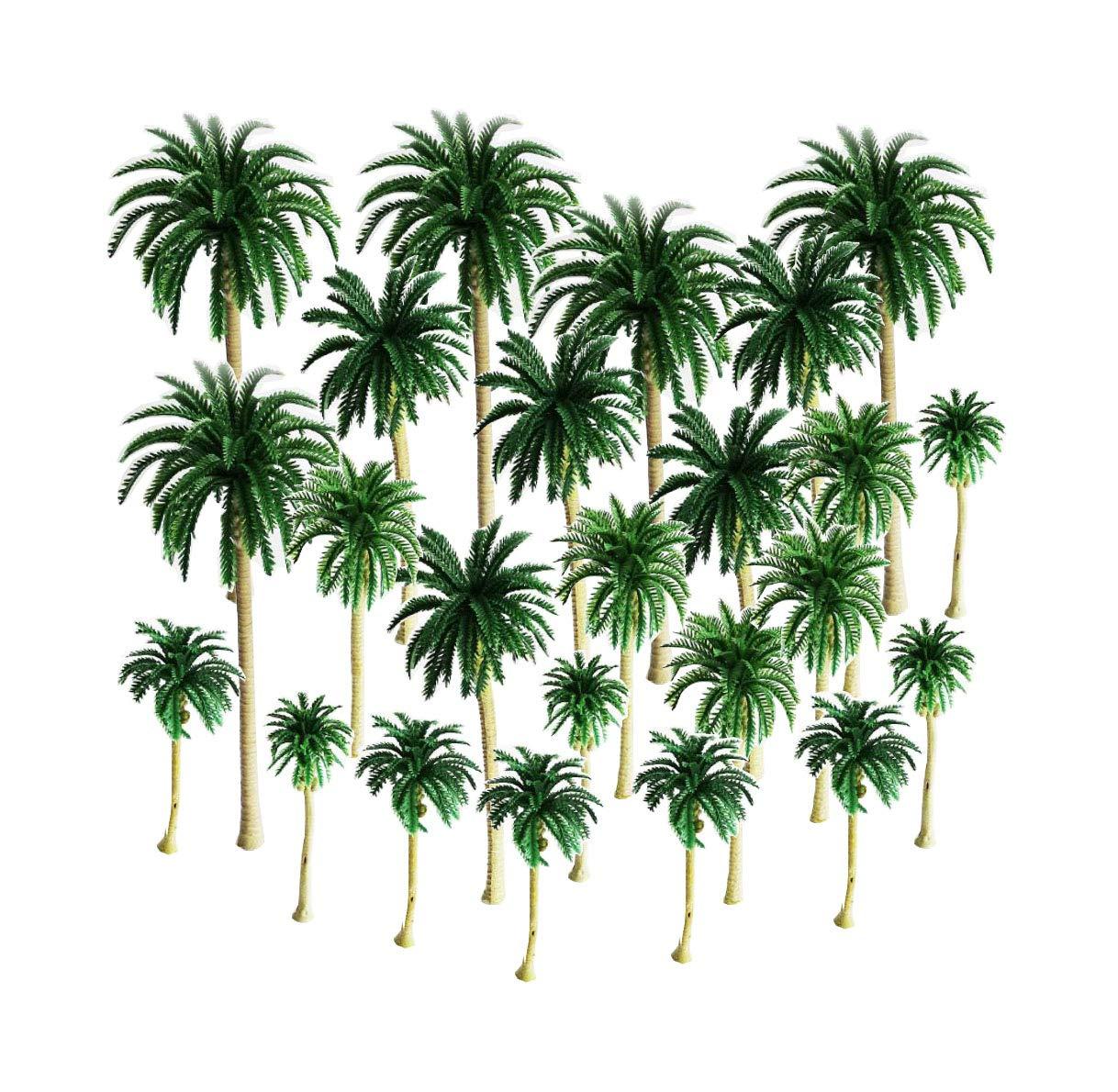 30PCS Mixed Model Trees Coconut Palm Scale Tree Diy Rainforest Scenery Layout