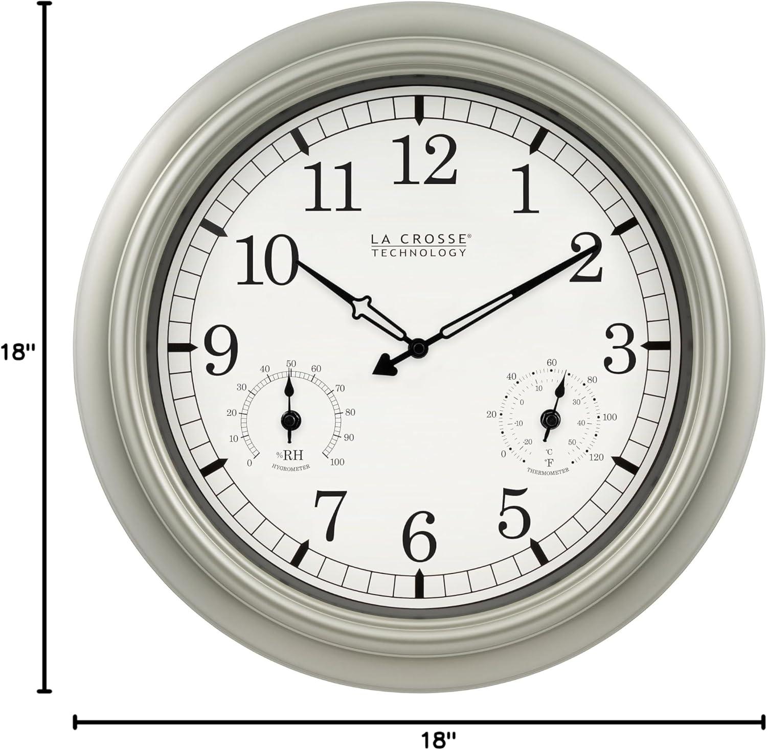 JIAHAO WT-3181PL-Q Quartz Indoor/Outdoor Wall Clock, 18"