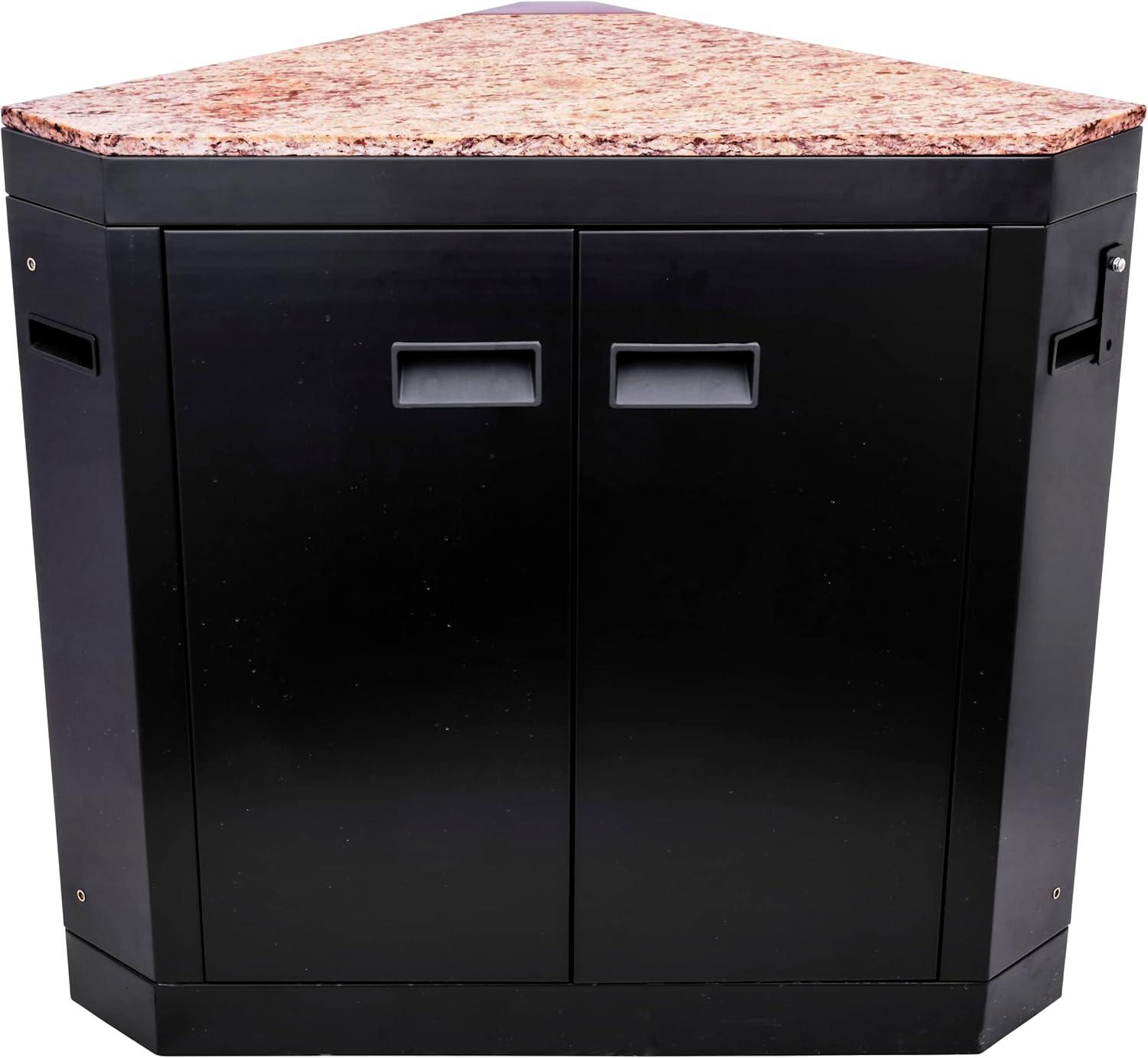 Charbroil Medallion Series Modular Outdoor Kitchen Corner Component with Storage, Black