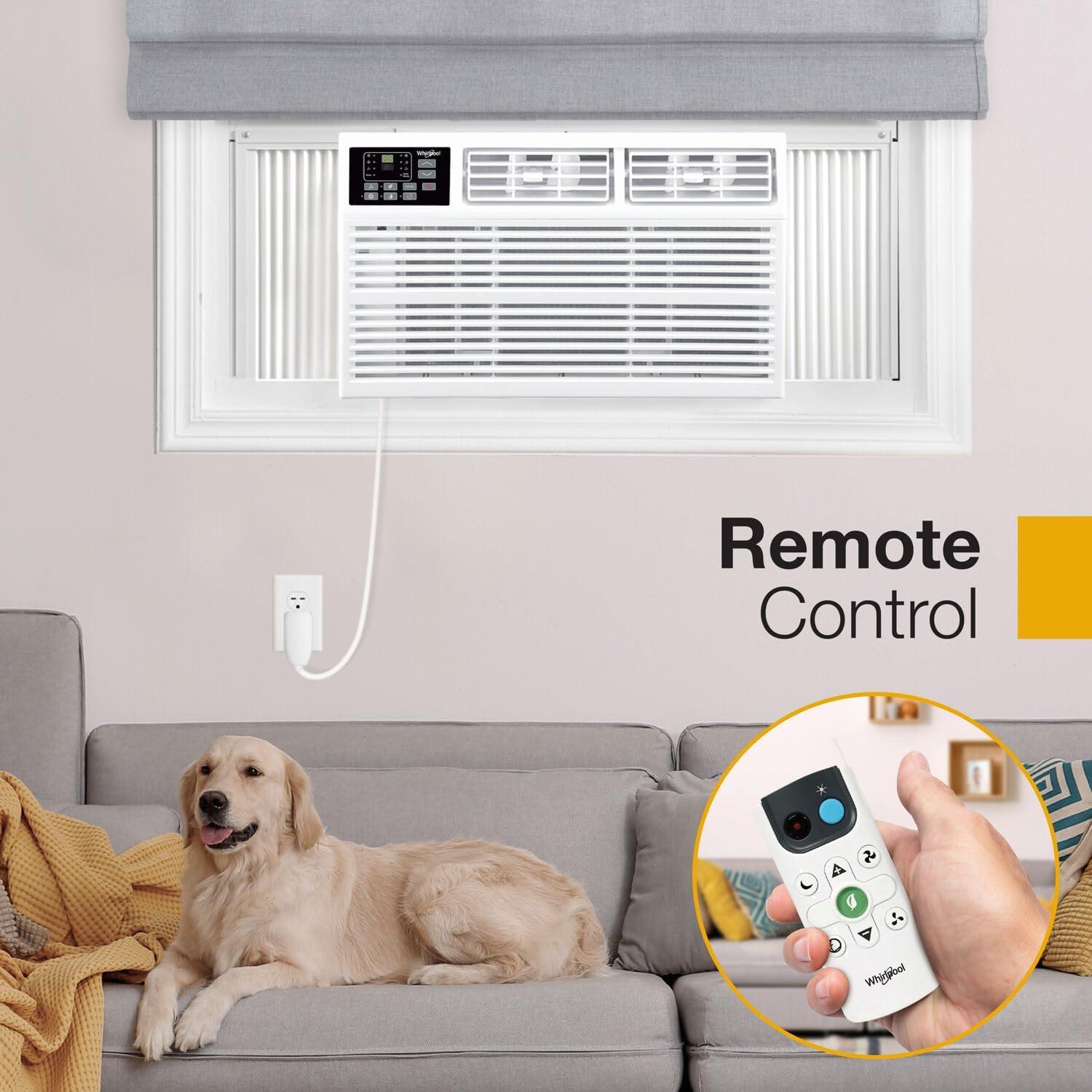 White 18,000 BTU Window Air Conditioner with Heater and Remote