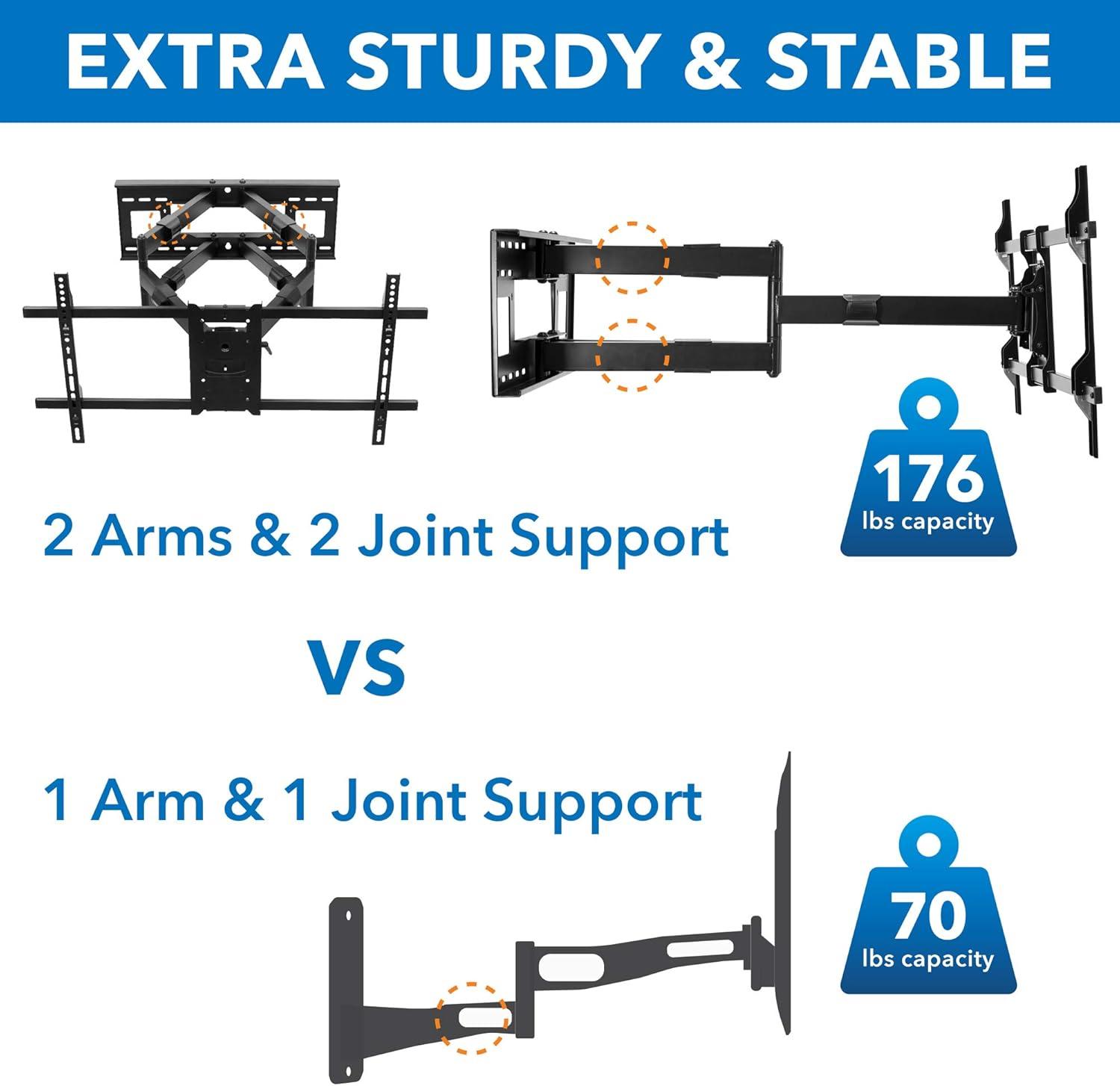 Mount-it Mount-It! Full Motion Wall Bracket TV Mount | 36 in. Extended Articulating Arm Fits 42 to 90 in. TVs