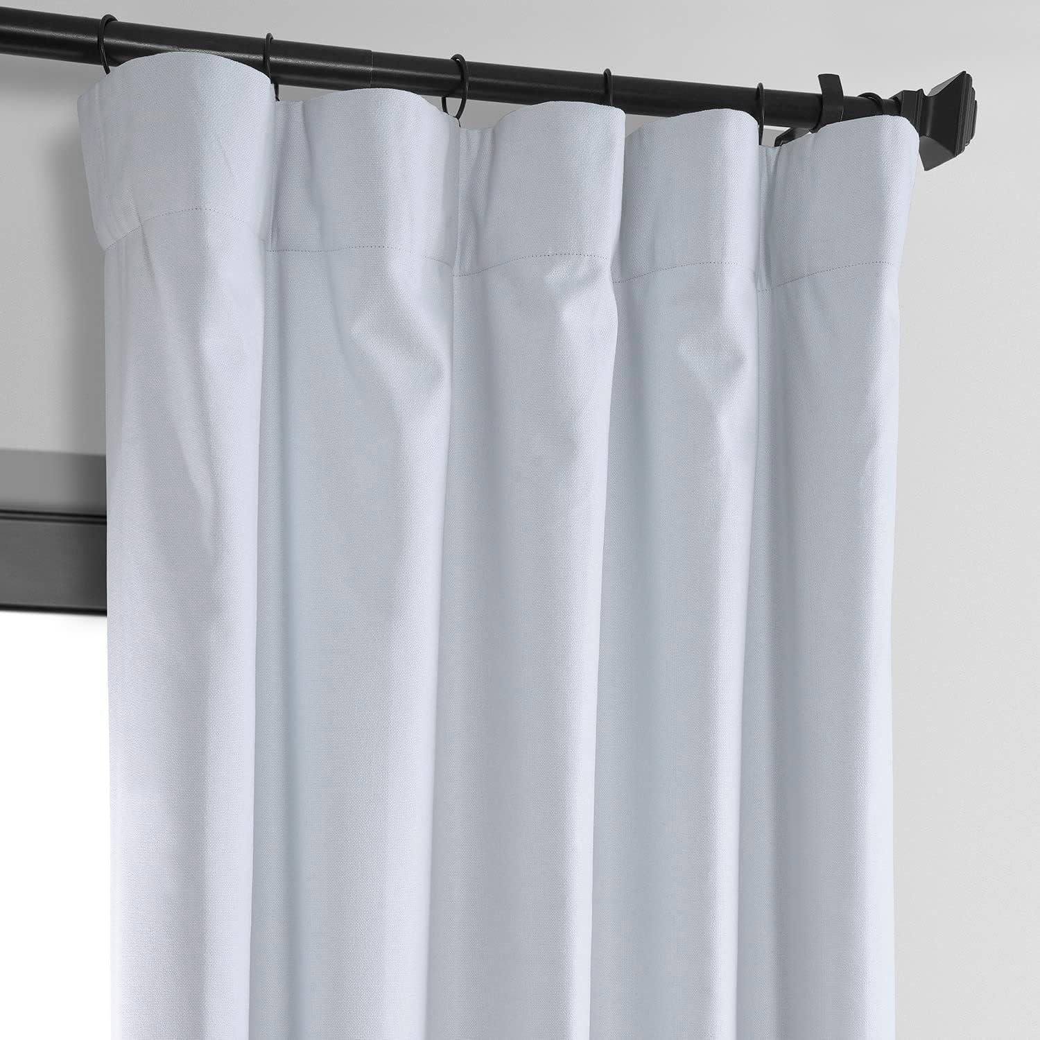 Exclusive Fabrics  Vintage Thermal Cross Linen Weave Blackout Curtains (1 Panel) White 50 X 84 84 Inches