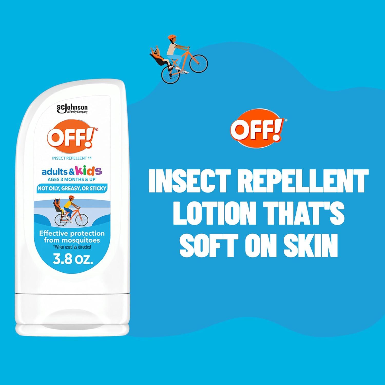 OFF! Adults and Kids Mosquito Repellent Picaridin Bug Lotion - 3.8oz
