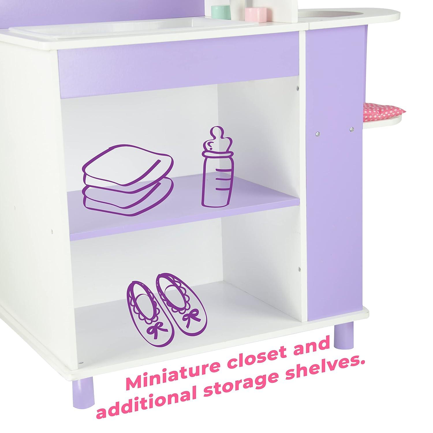 Teamson Kids Olivia's Little World Wooden Doll Changing Station